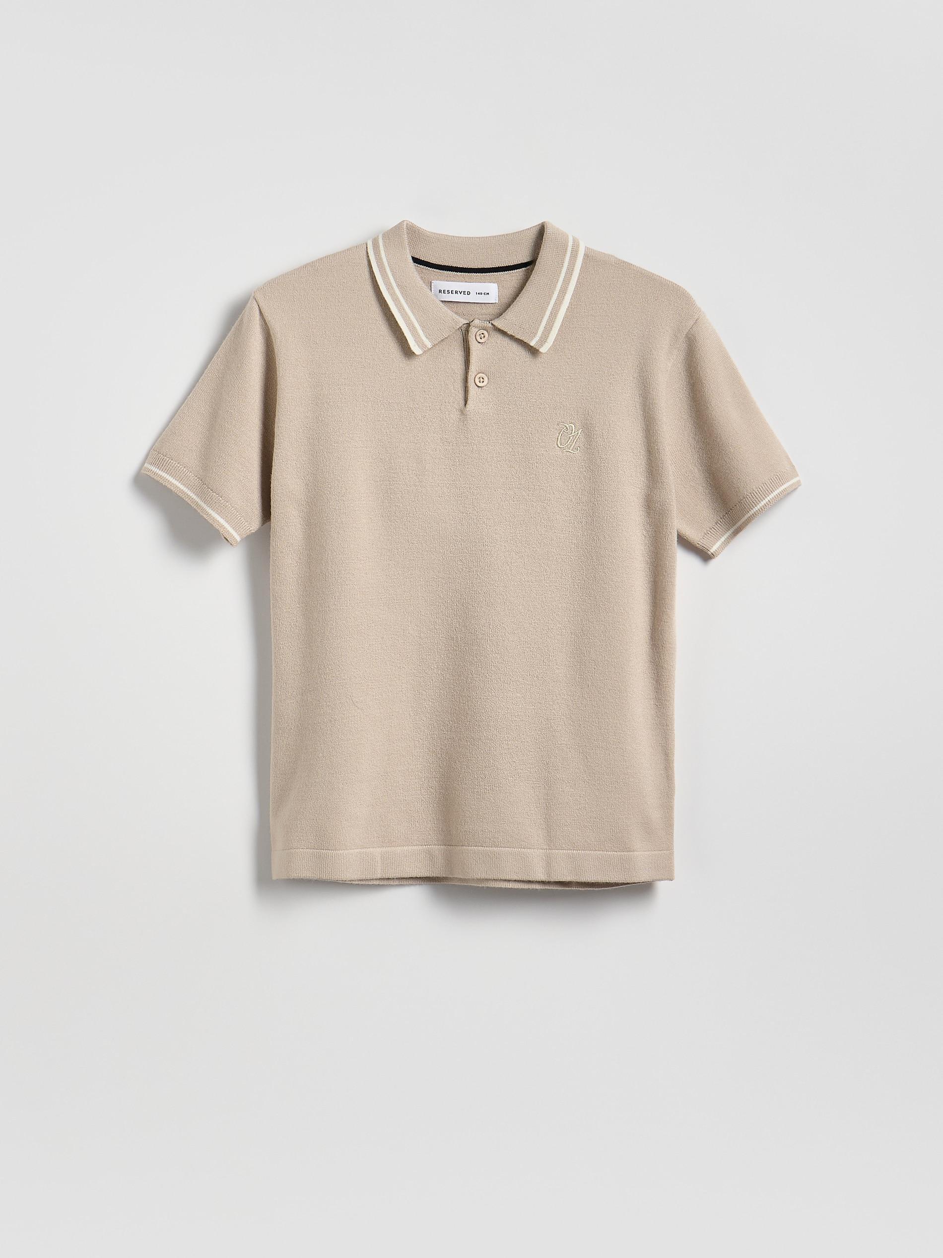 Beige Polo Shirt, Ivory, large image number 0
