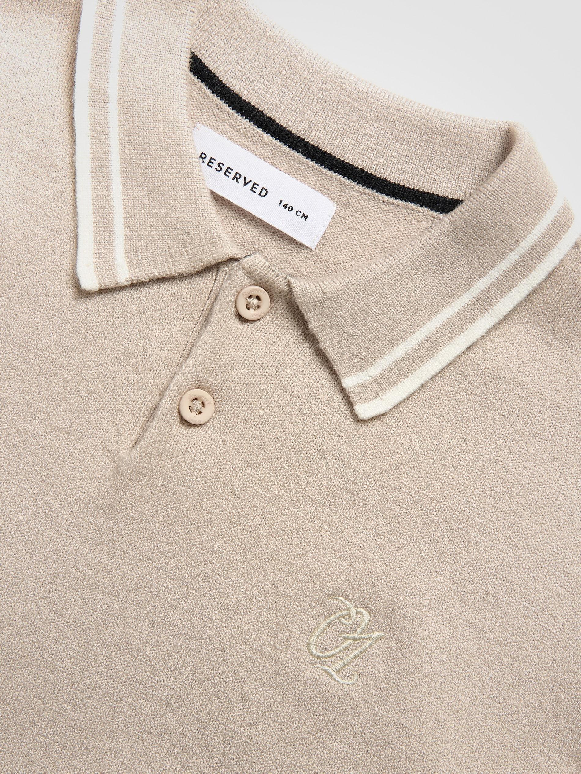Beige Polo Shirt, Ivory, large image number 1