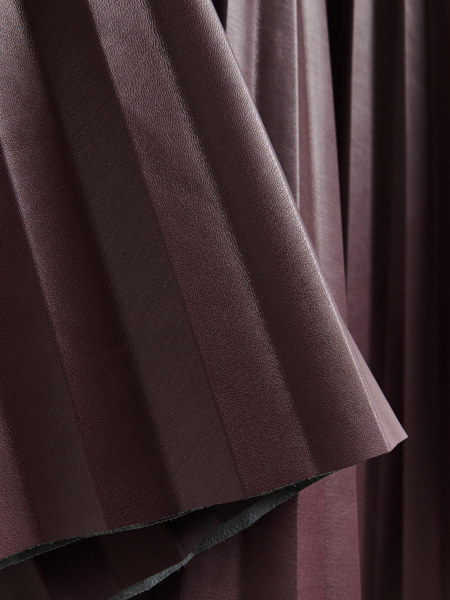 Red Faux Leather Midi Skirt, Burgundy, large image number 1