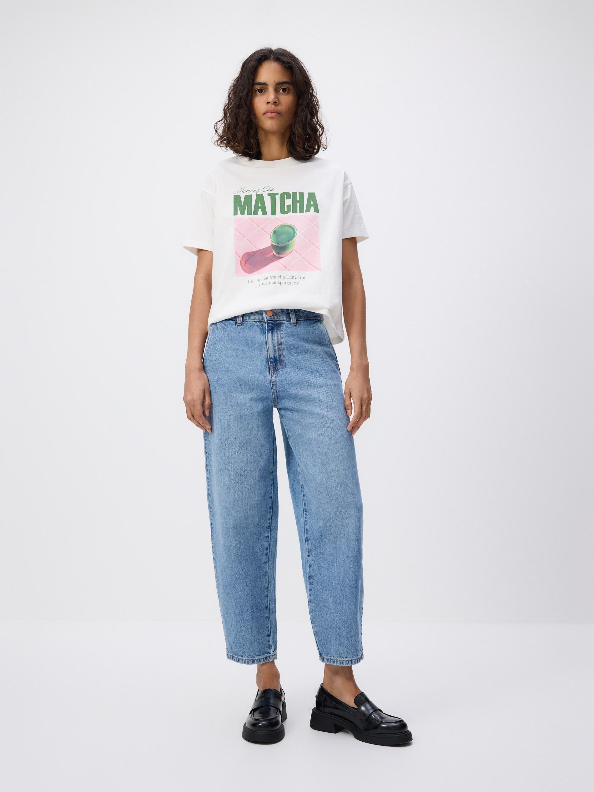 Blue Barrel Leg Jeans, Blue, large image number 0