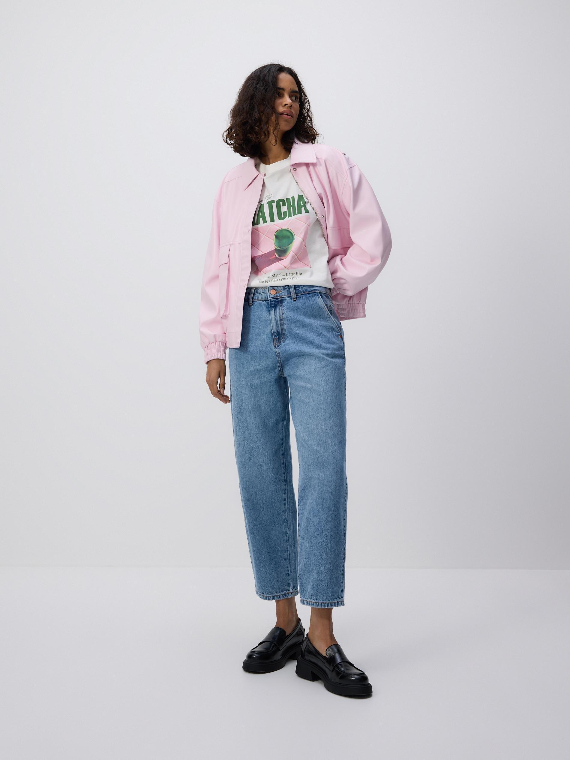 Blue Barrel Leg Jeans, Blue, large image number 2