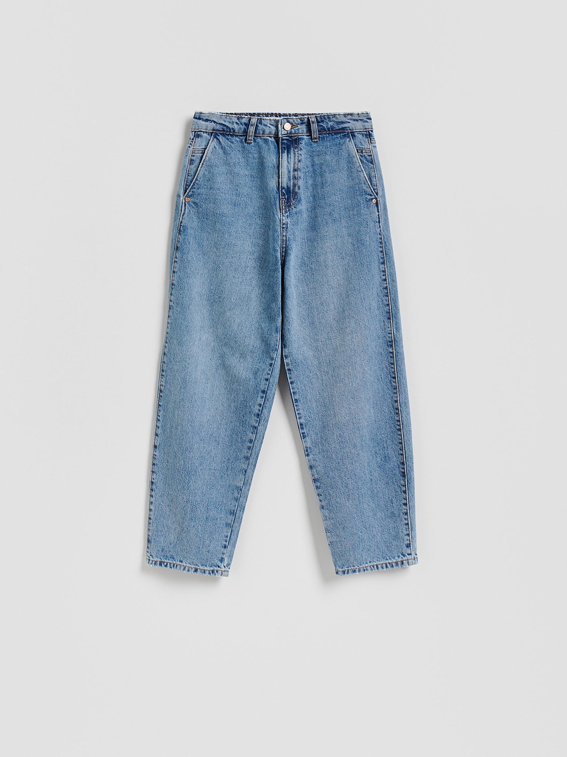 Blue Barrel Leg Jeans, Blue, large image number 3