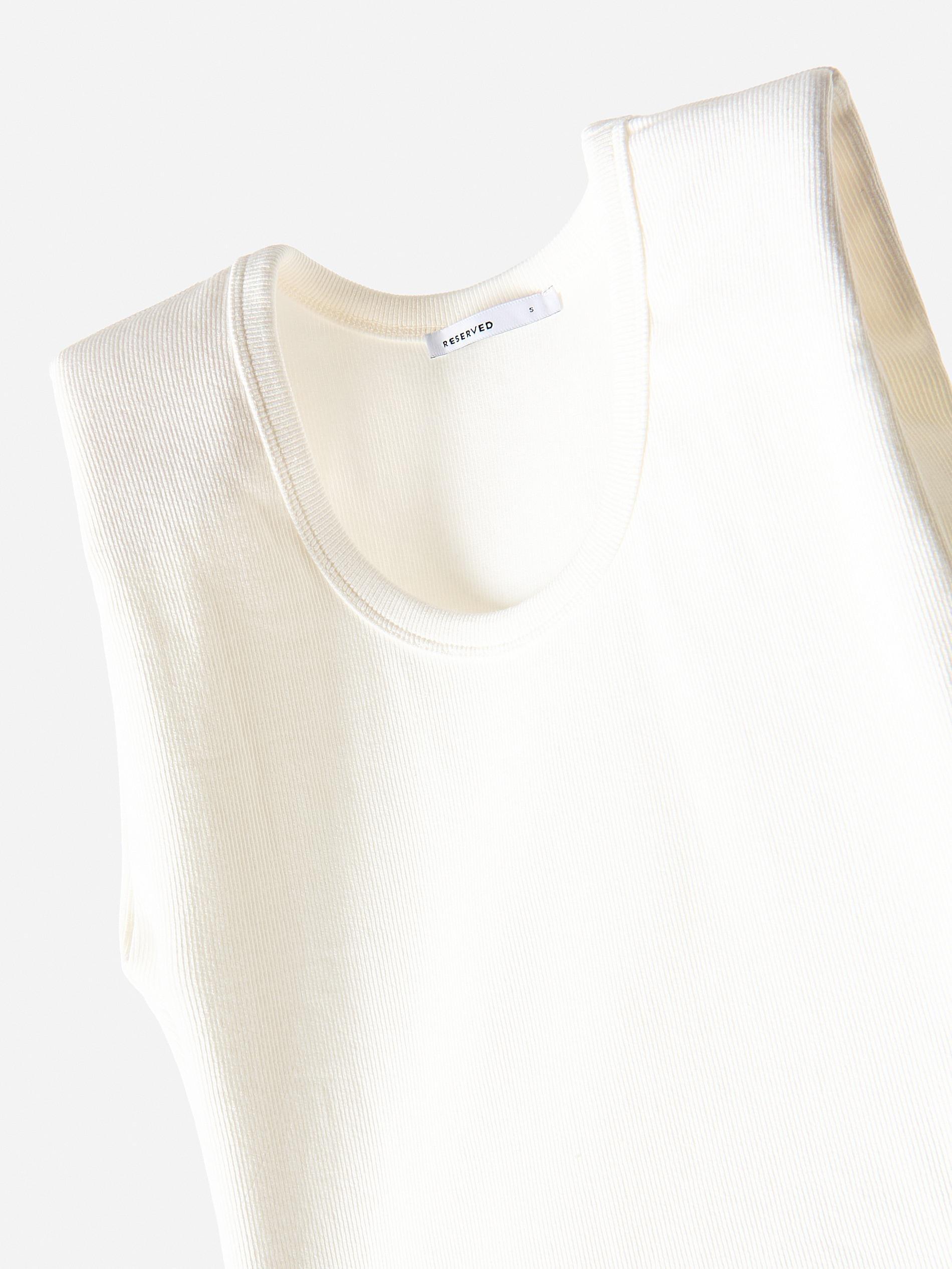 Cream Blouse With Shoulder Pads, Ivory, large image number 5