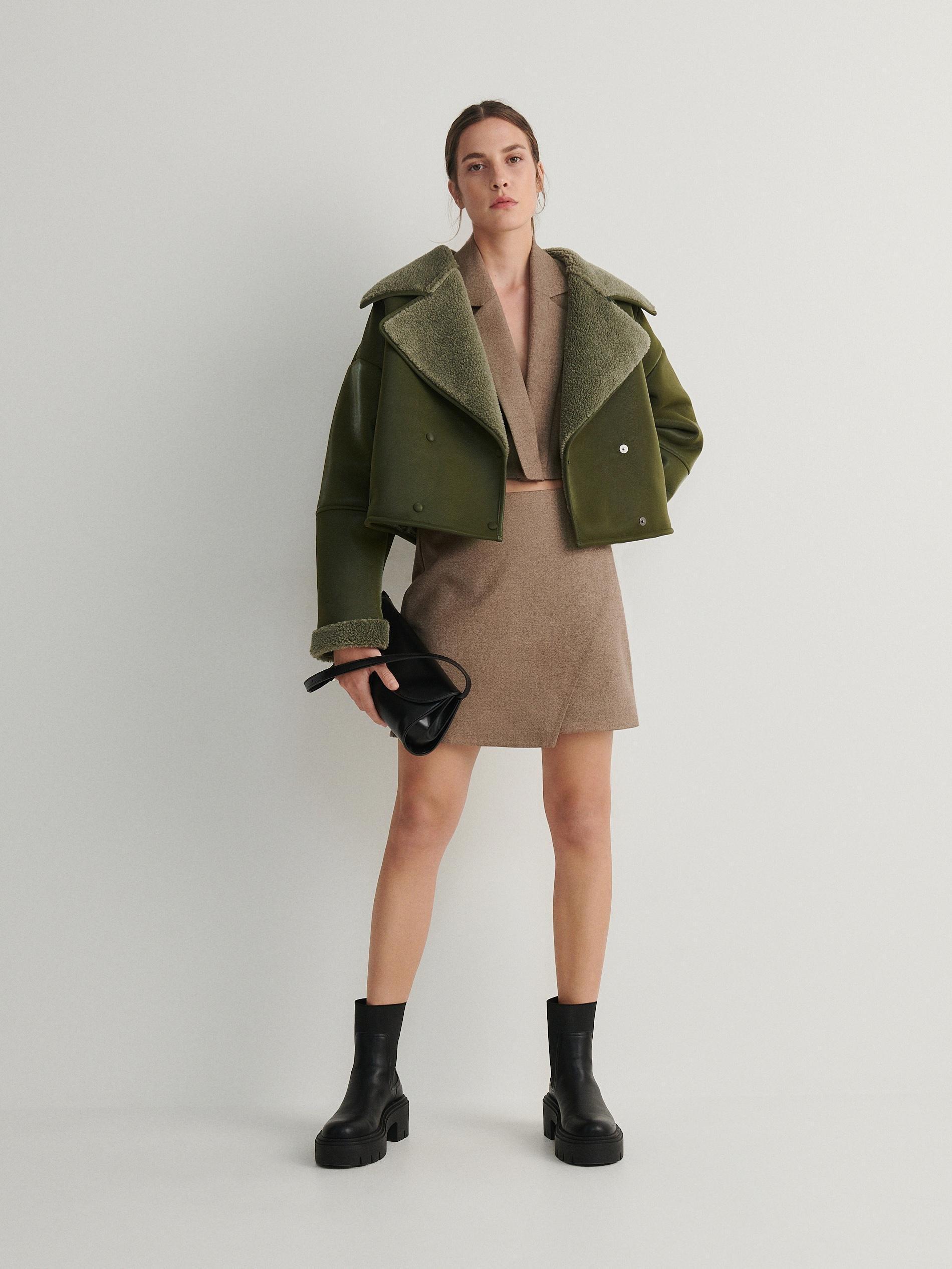 Beige Skirt With Asymmetric Pleat Detail, , large image number 1