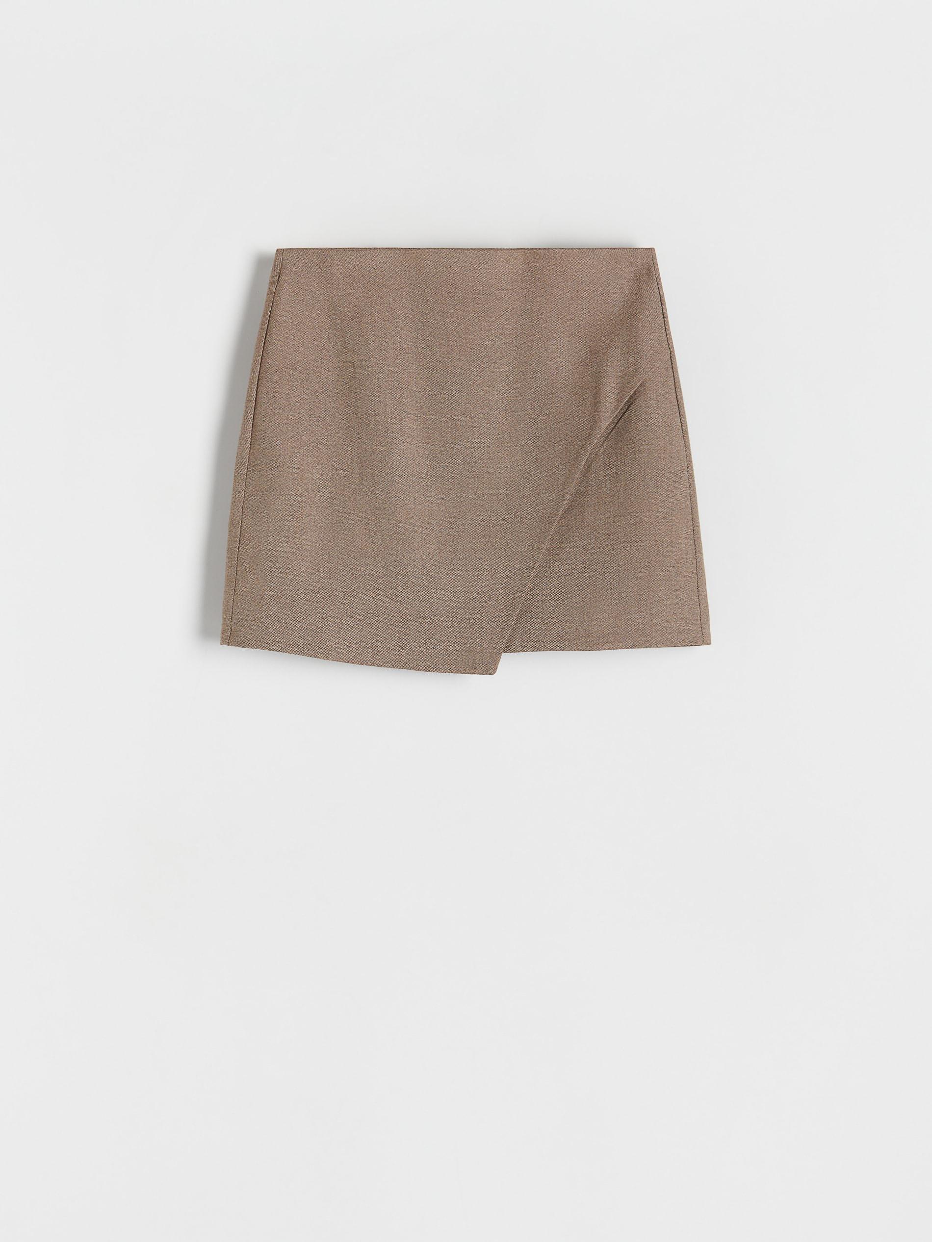 Beige Skirt With Asymmetric Pleat Detail, , large image number 3