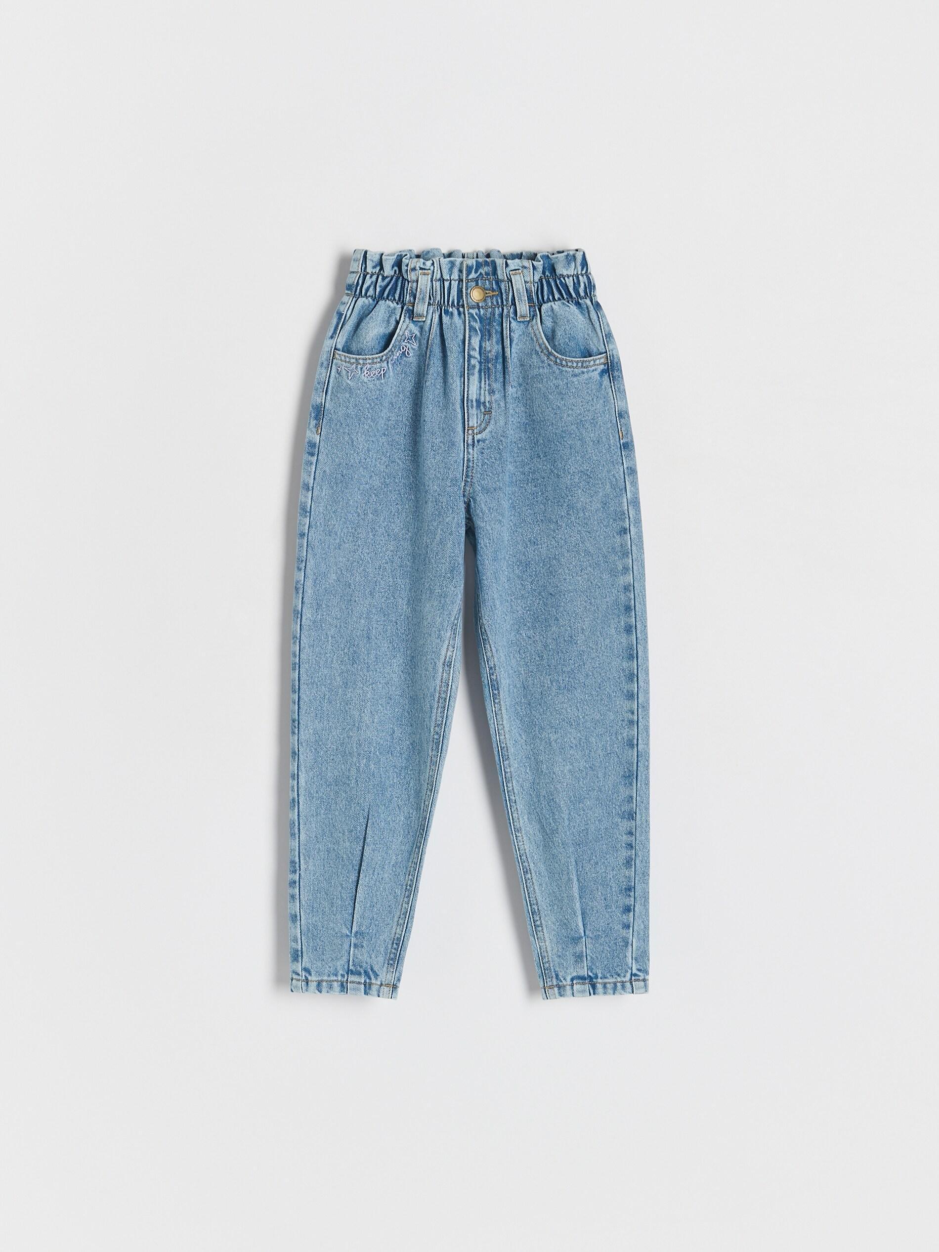 Blue Baggy Jeans With Embroidered Detail, Blue, large image number 1