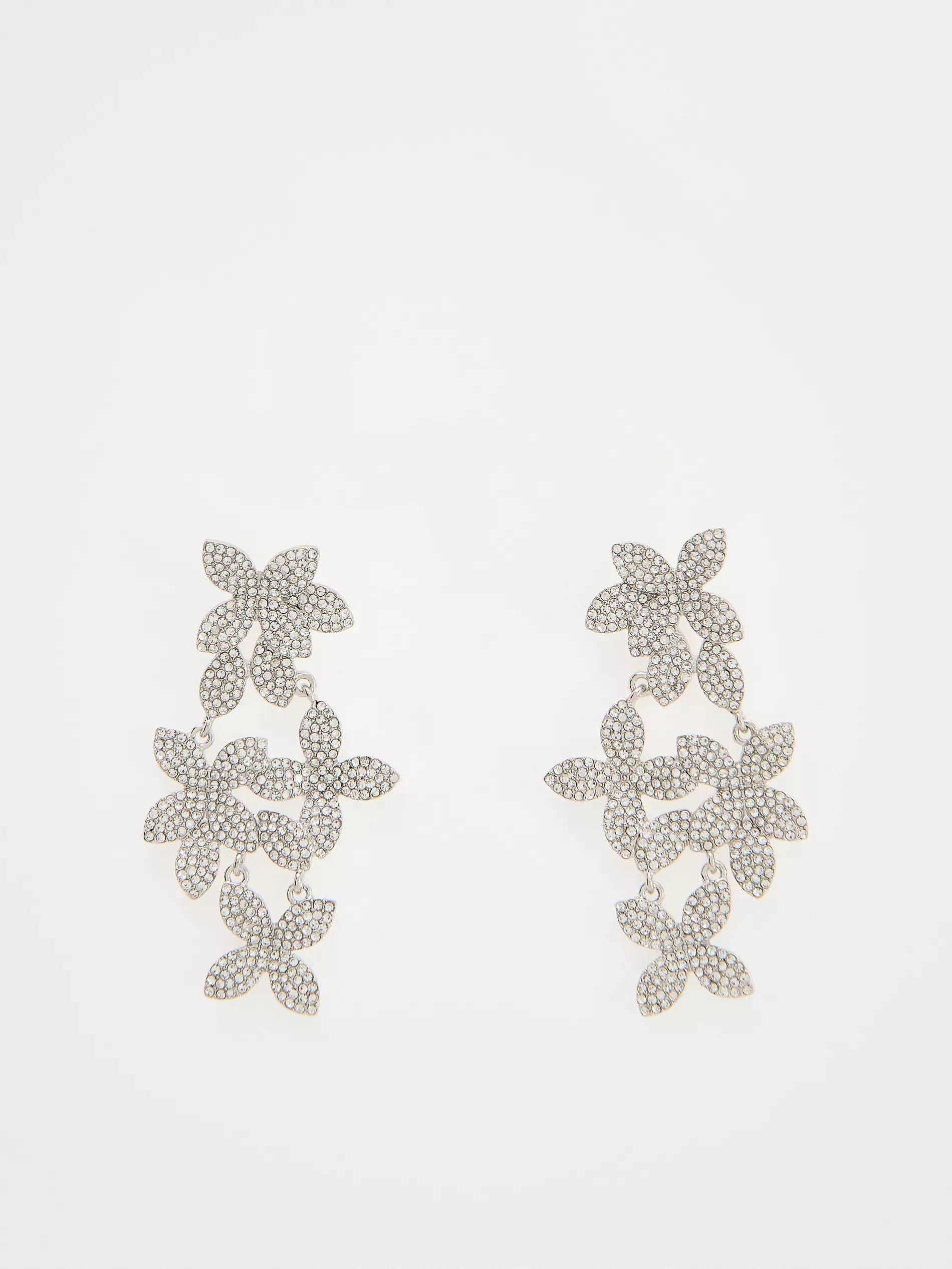 Silver Detailed Earrings, Silver, large image number 1