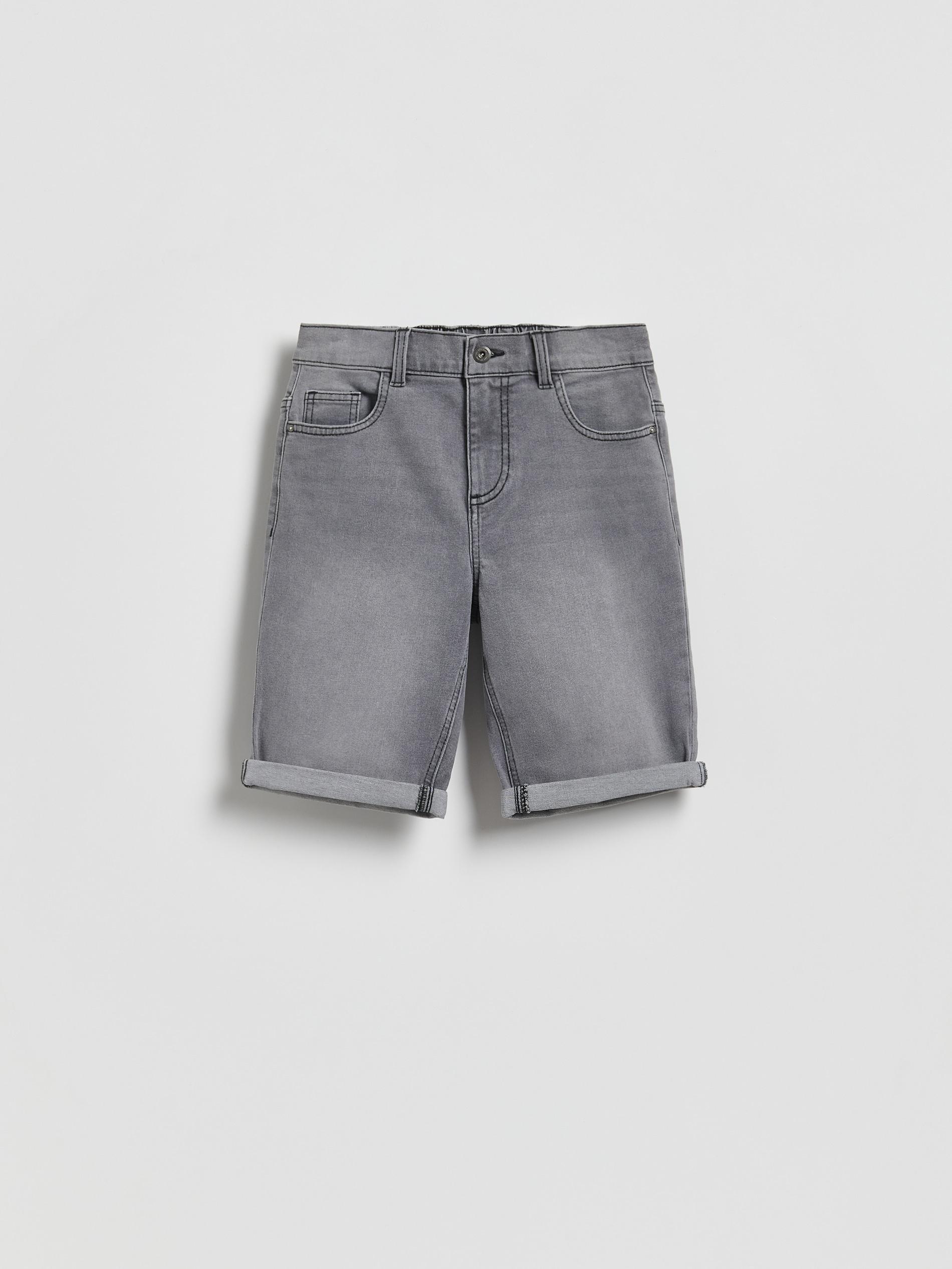 Grey Denim Shorts, Light grey, large image number 0