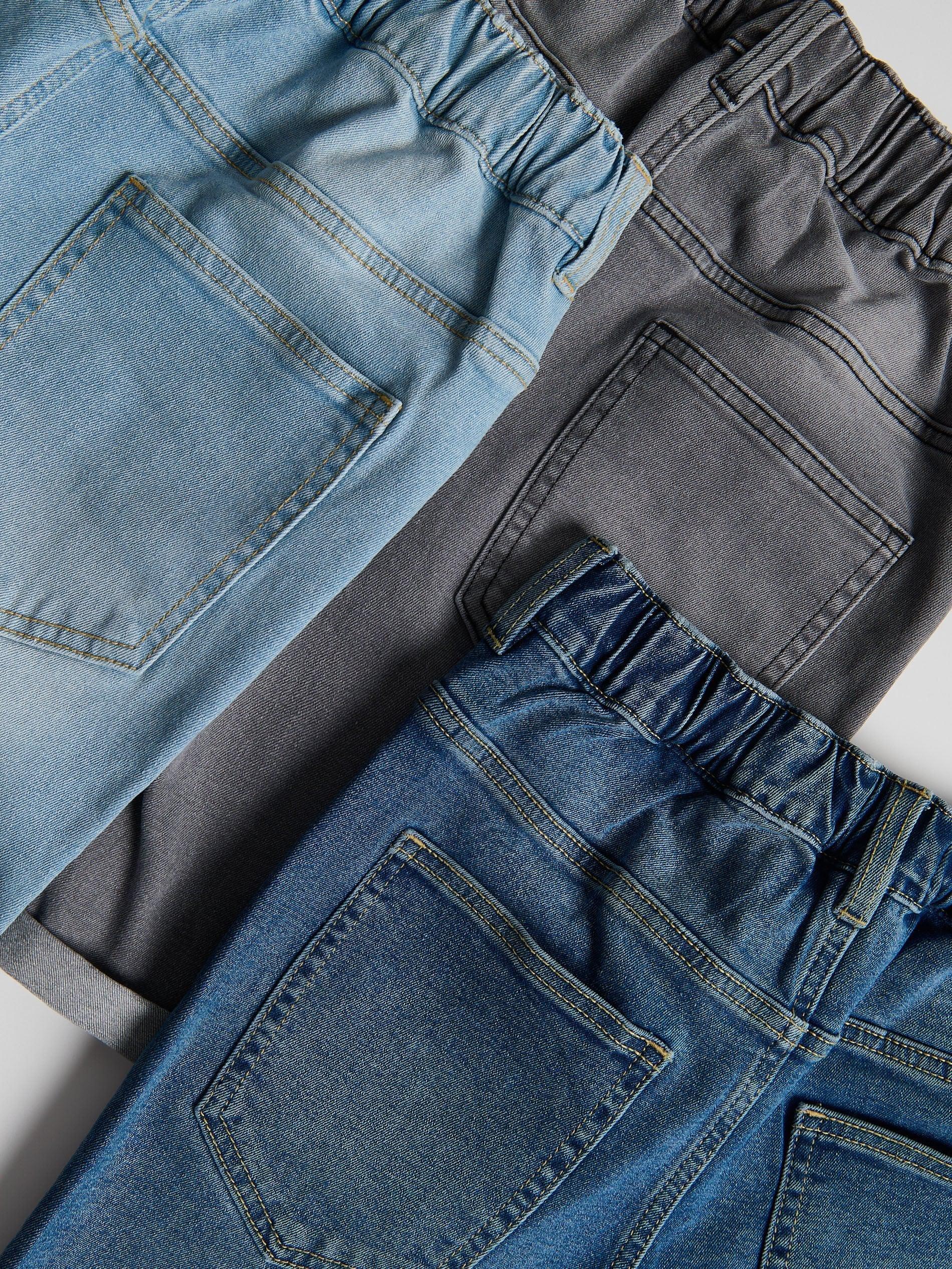 Grey Denim Shorts, Light grey, large image number 1