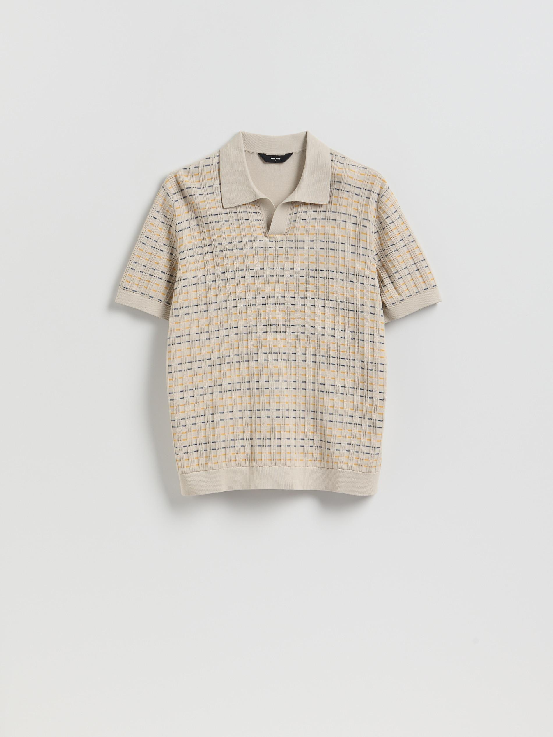 Beige Cotton Rich Polo Jumper, Beige, large image number 4