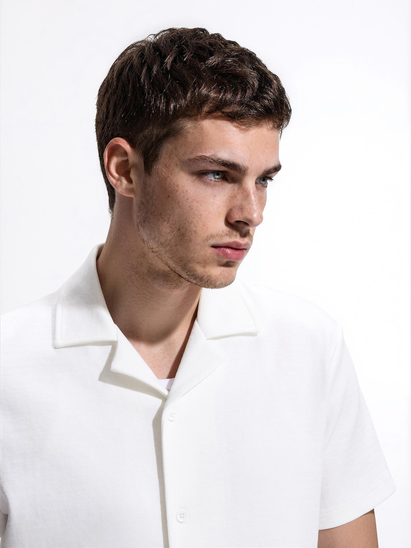 Cream Regular Fit Cotton Shirt, Ivory, medium
