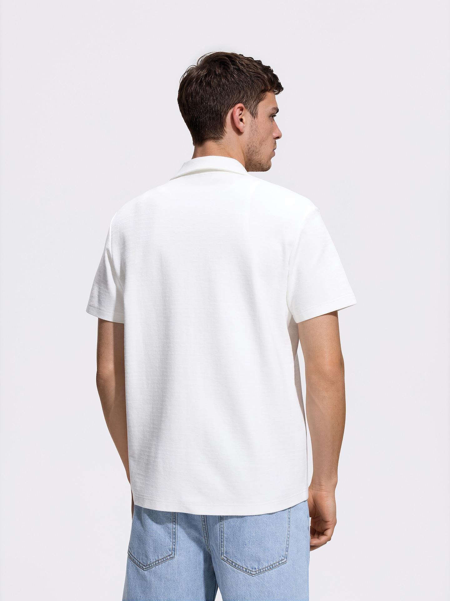Cream Regular Fit Cotton Shirt, Ivory, large image number 3