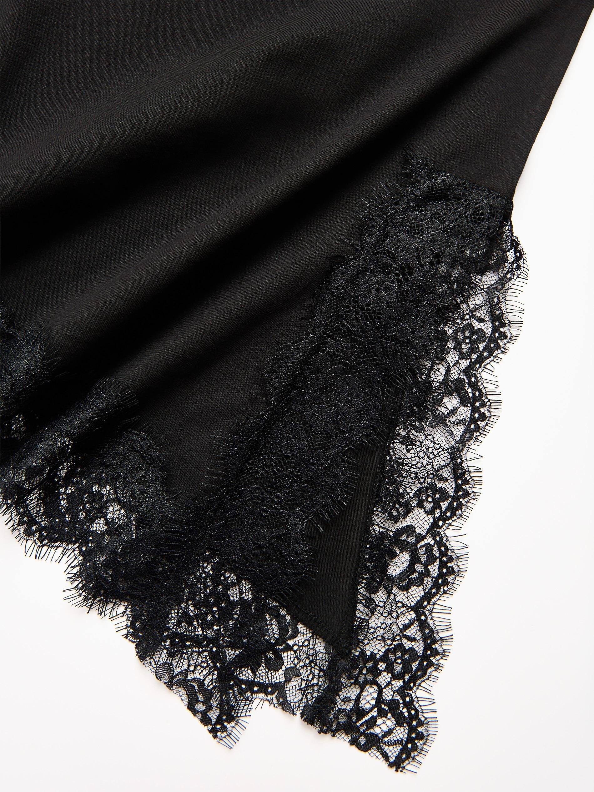 Black T-Shirt With Lace, Black, large image number 5