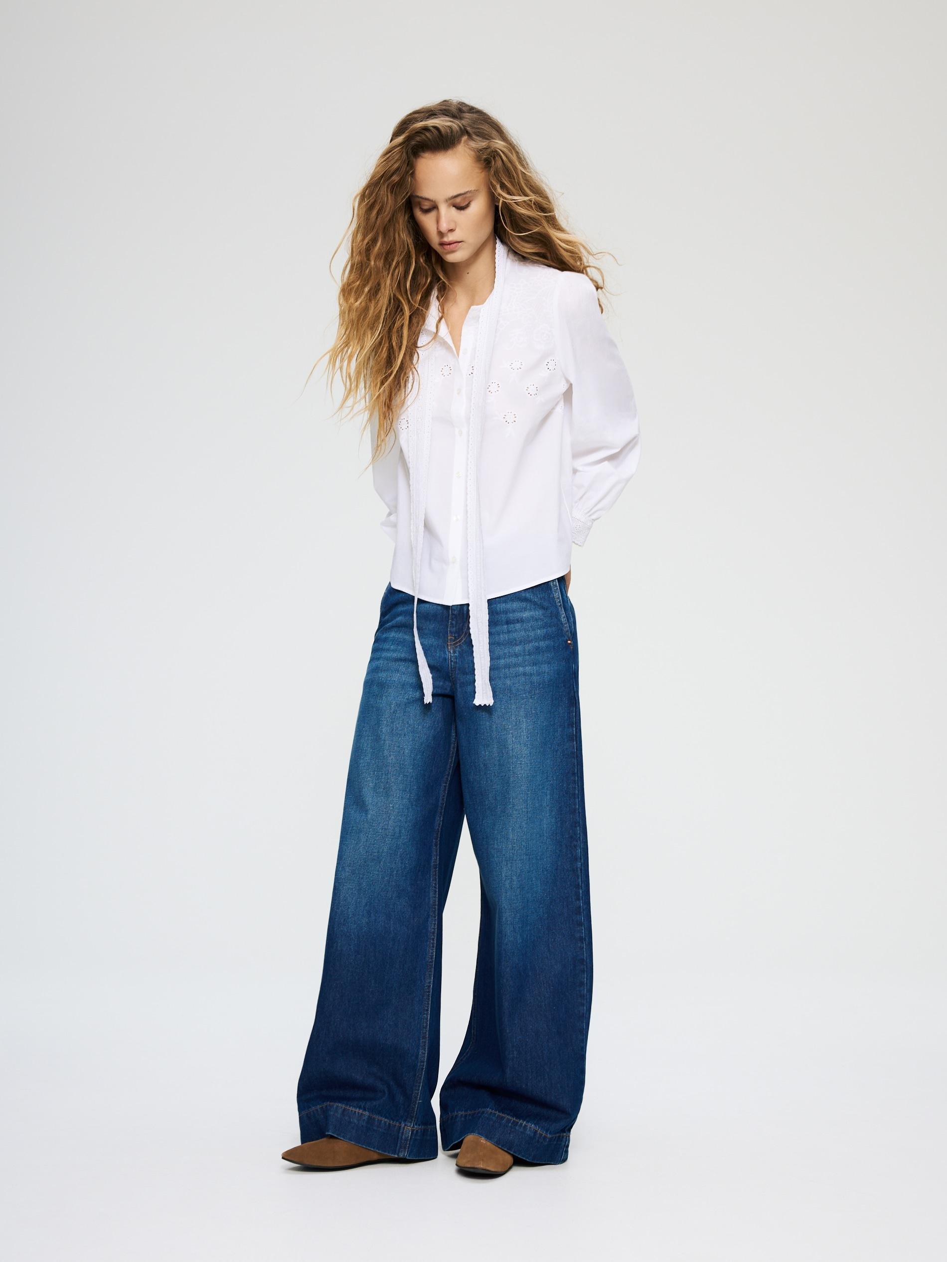 Navy Wide Leg Jeans, Navy, large image number 0