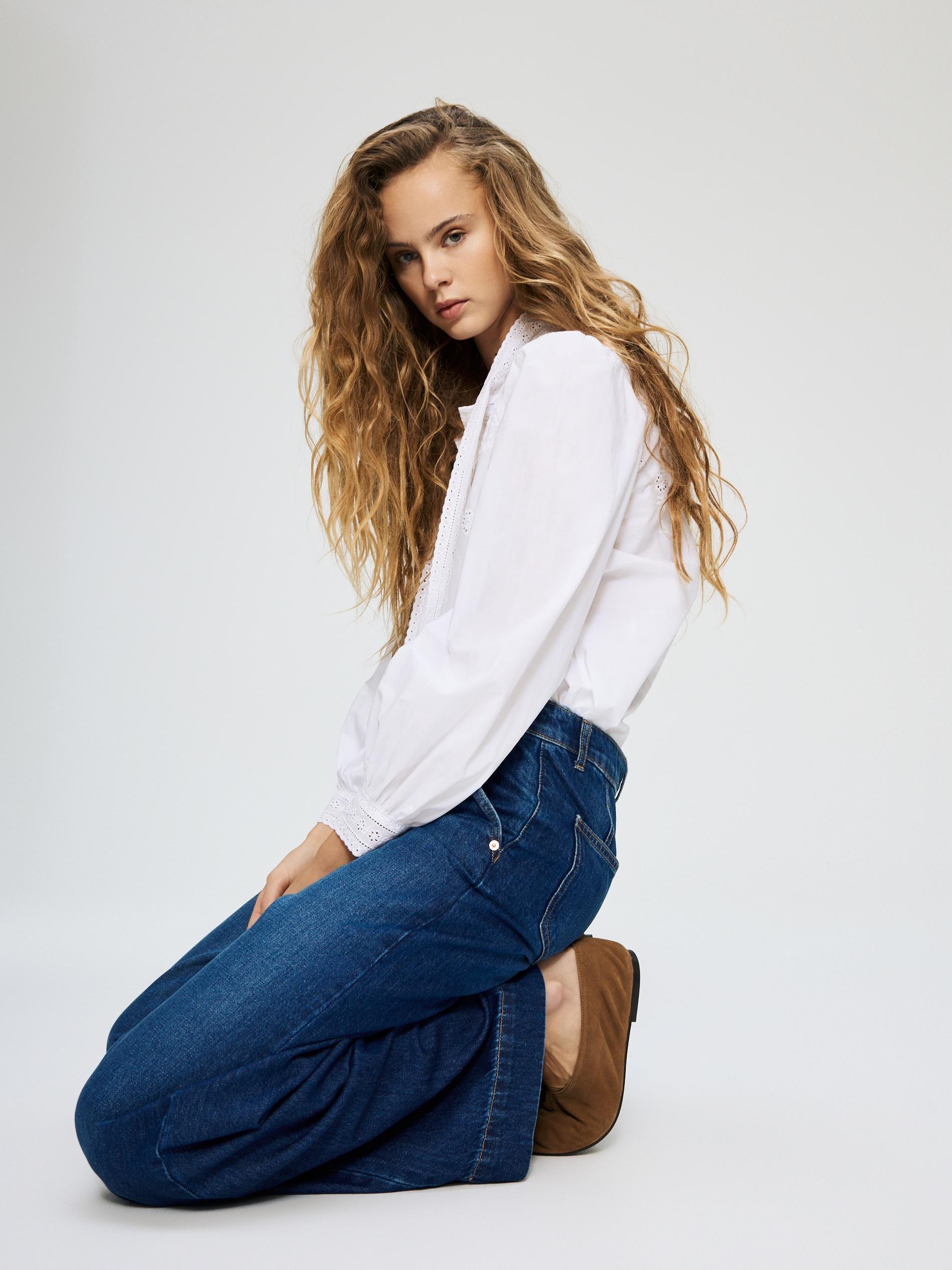 Navy Wide Leg Jeans, Navy, large image number 5