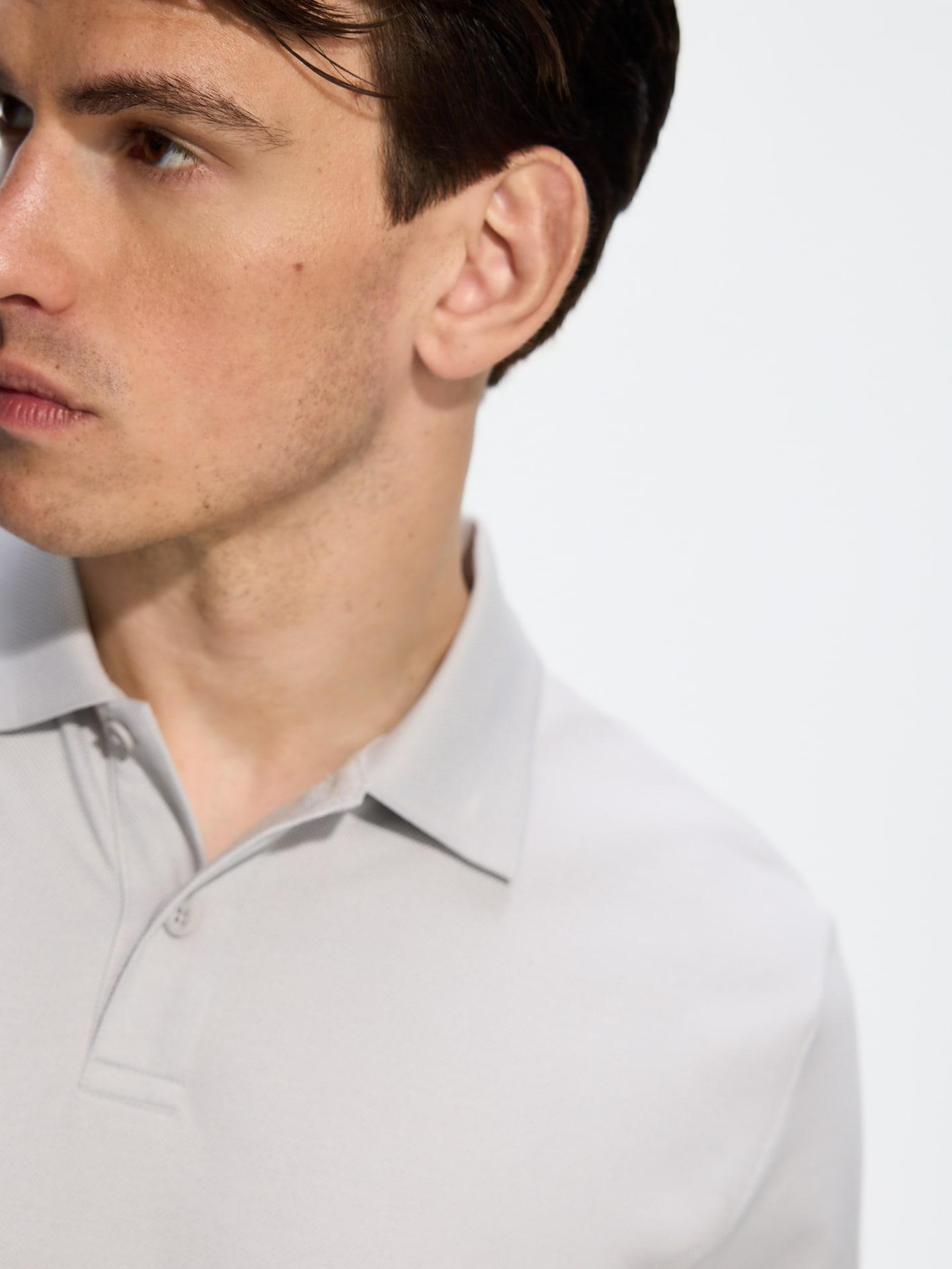 Grey Regular Fit Polo Shirt, Light grey, medium