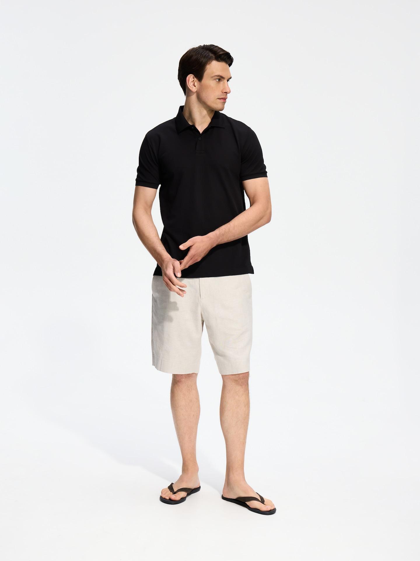 Black Regular Fit Polo Shirt, Black, medium