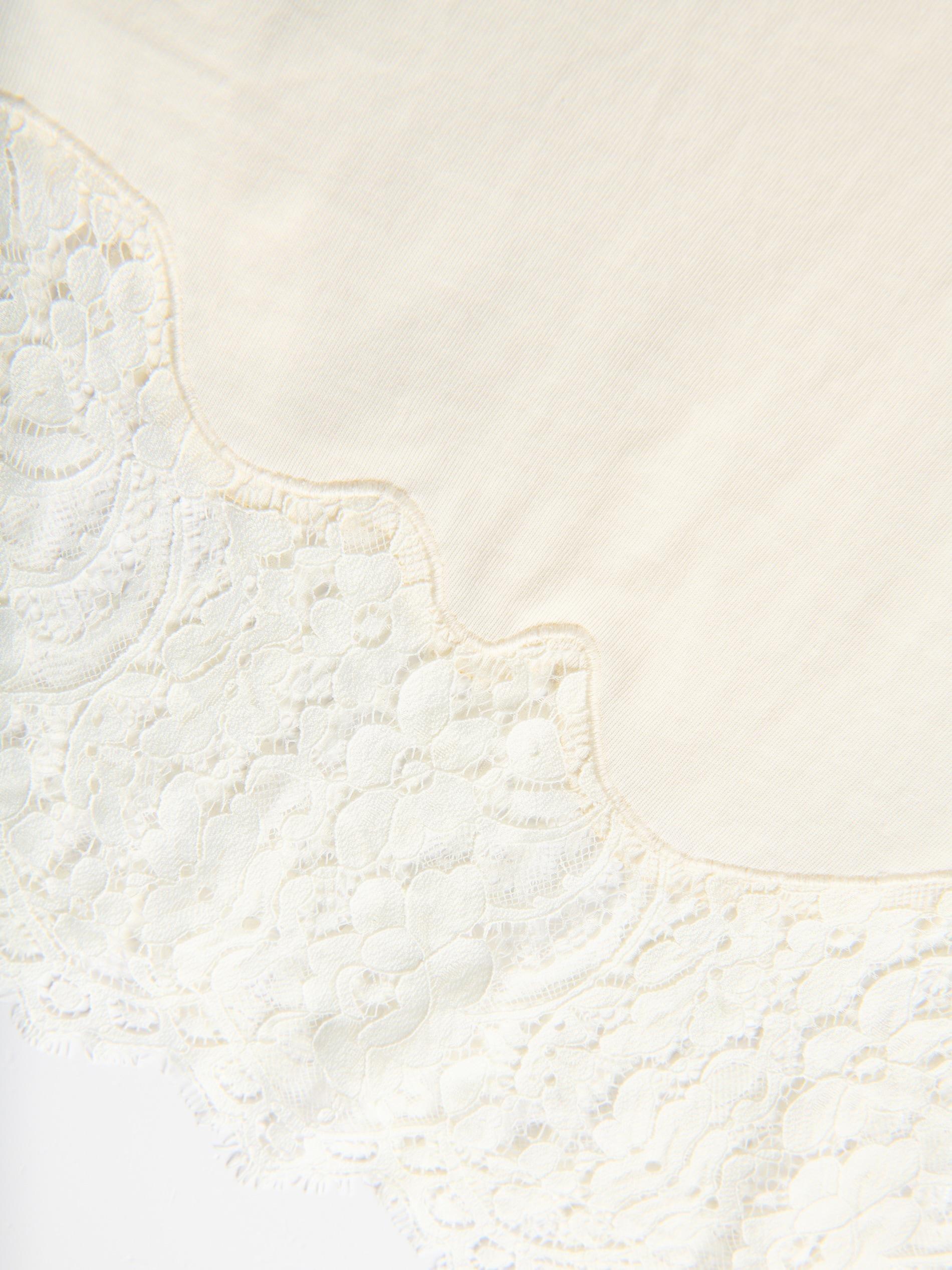 تيشيرت مع دانتيل كريمي, Ivory, large image number 5