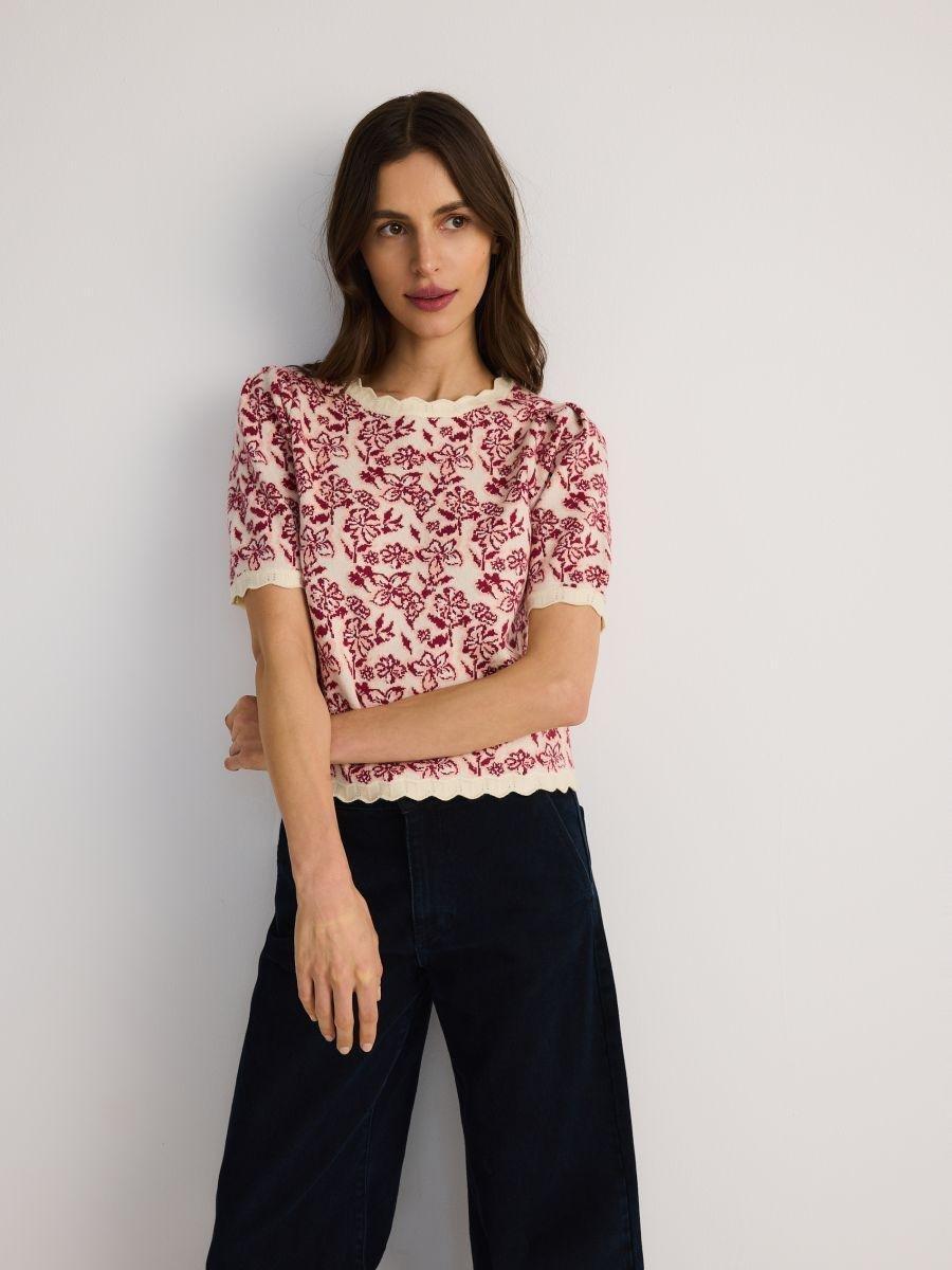 Multicolour Short Sleeve Sweater, , large image number 2