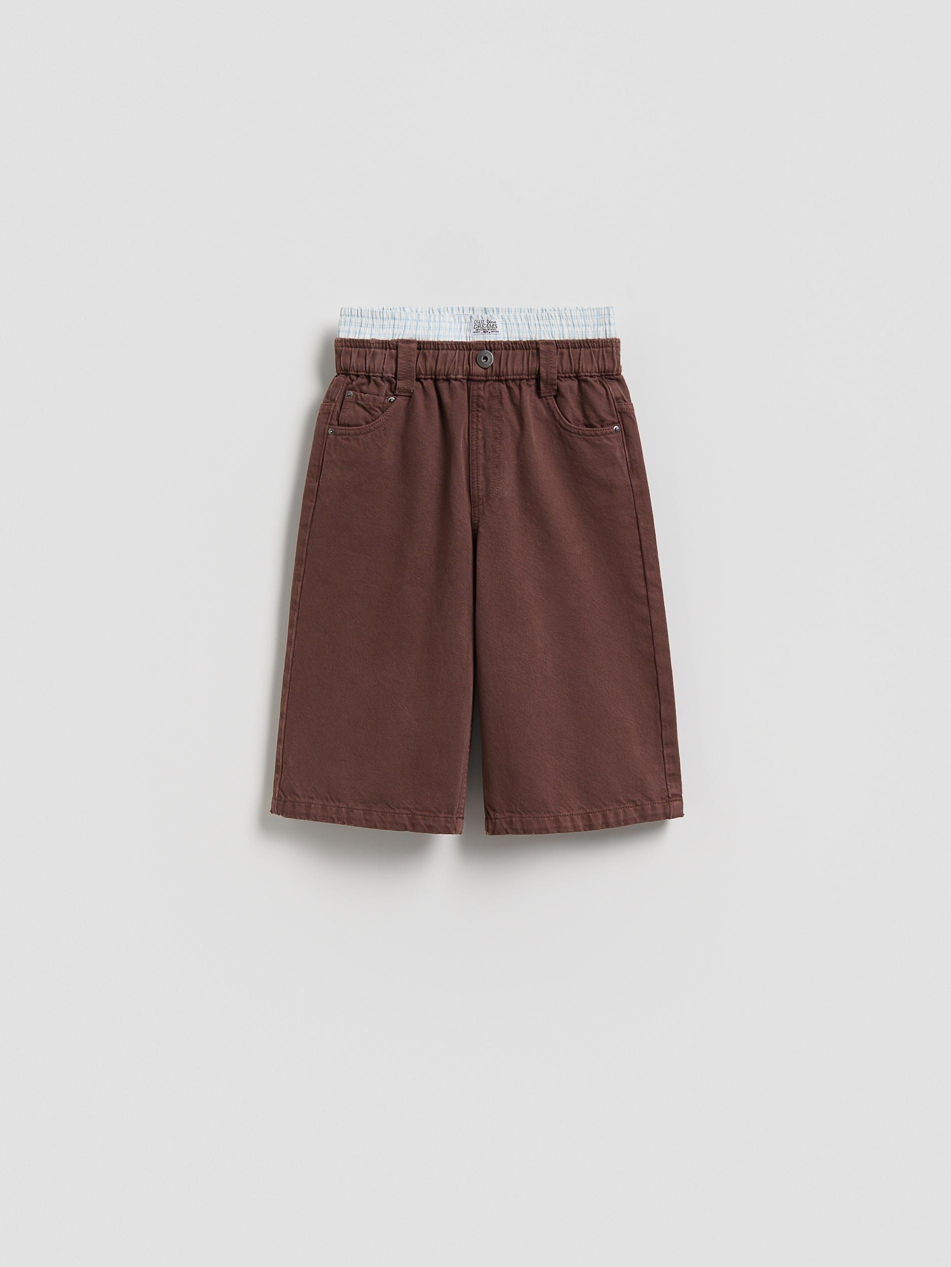 Brown Denim Shorts, 7401_88J, medium