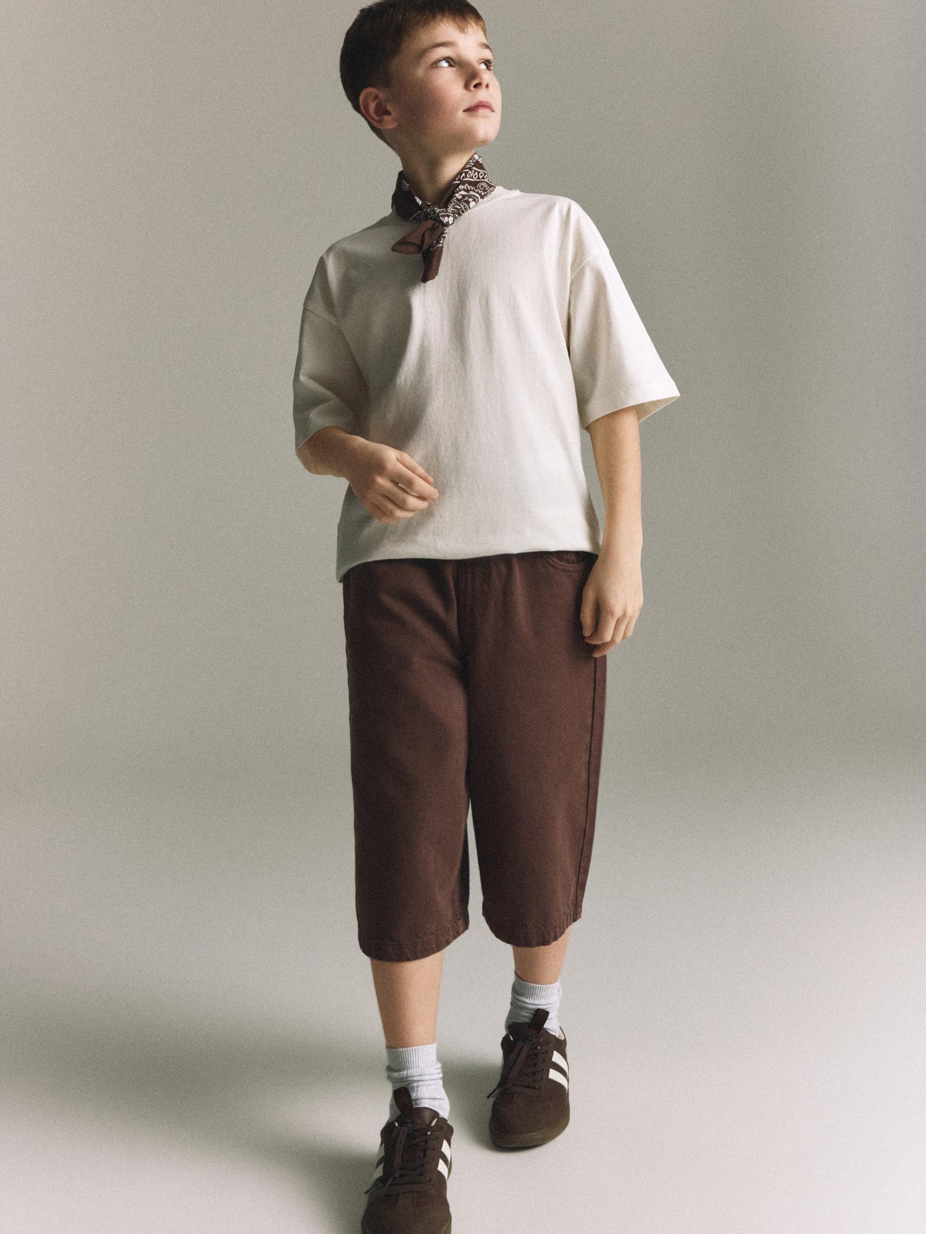 Brown Denim Shorts, 7401_88J, large image number 2