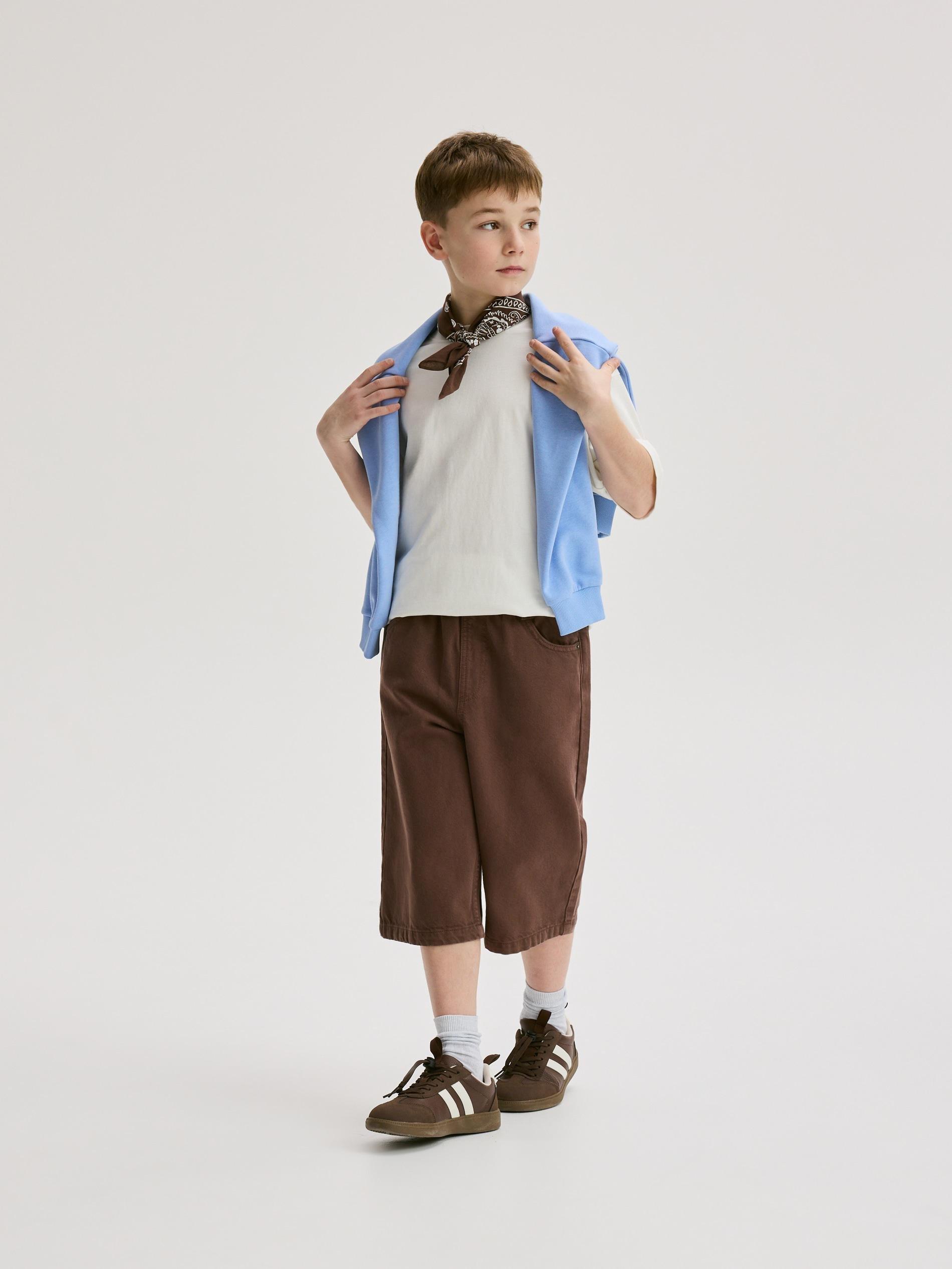 Brown Denim Shorts, 7401_88J, large image number 3