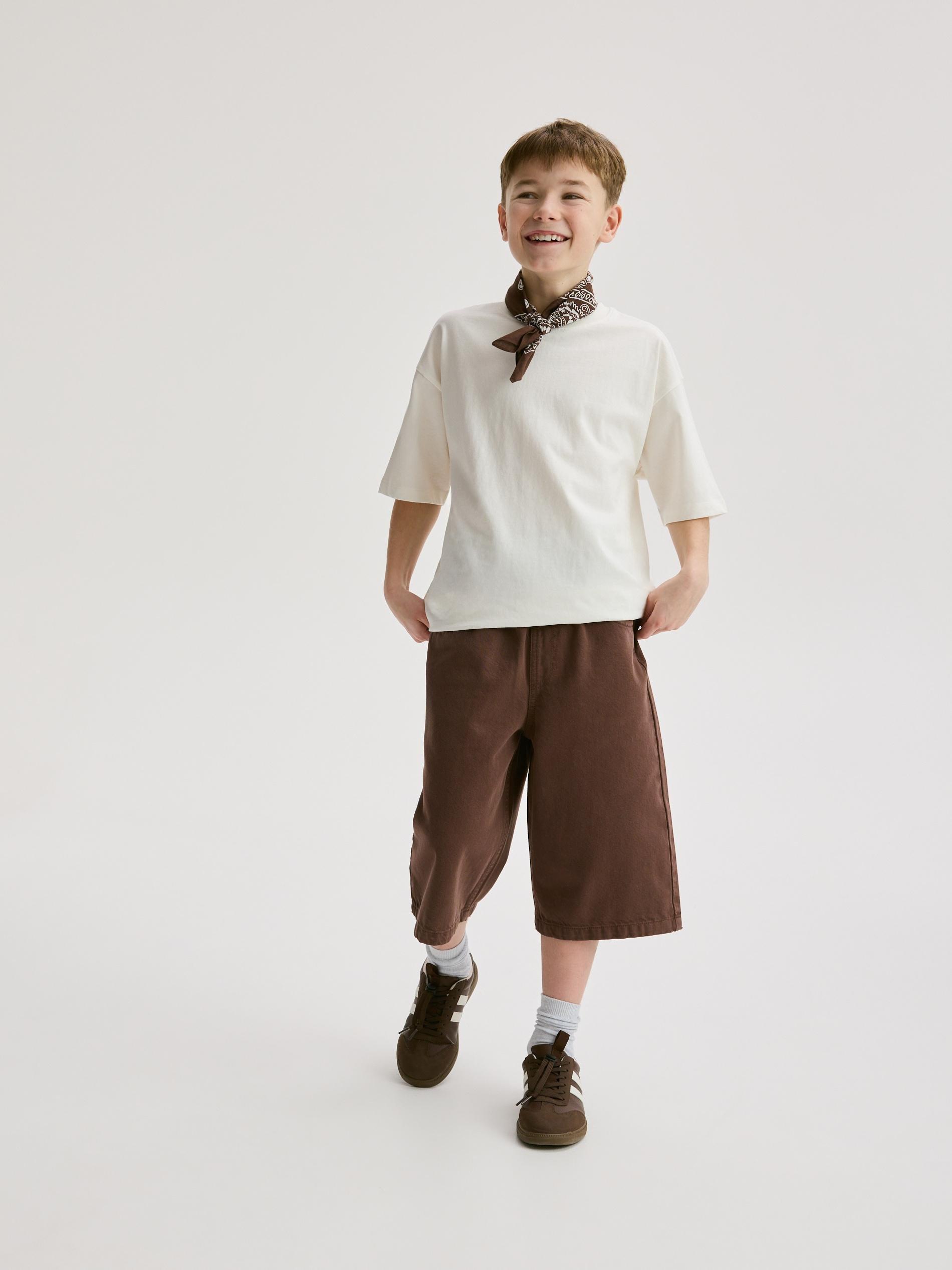 Brown Denim Shorts, 7401_88J, large image number 4