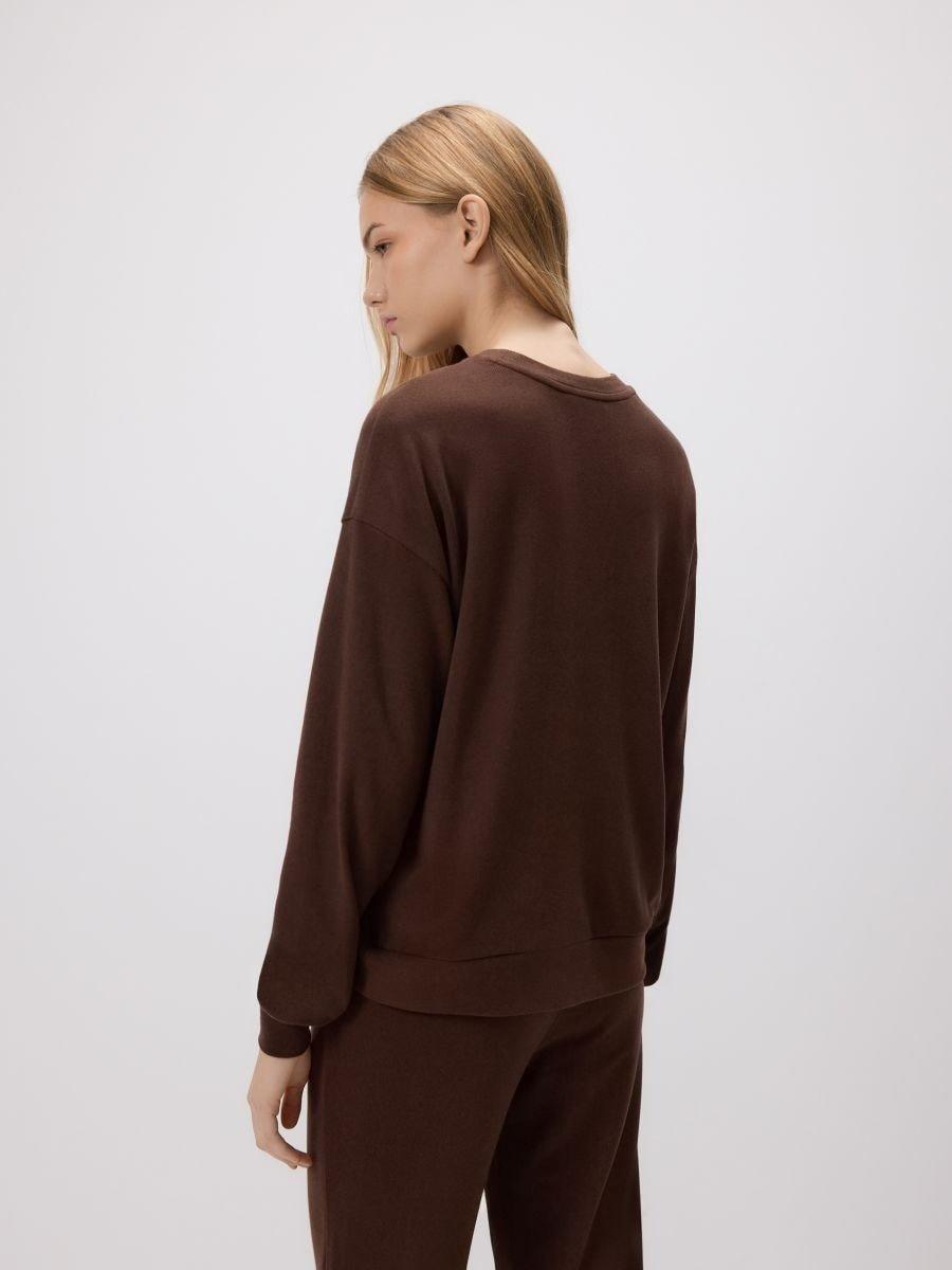 سويت شيرت سادة بني, Brown, medium