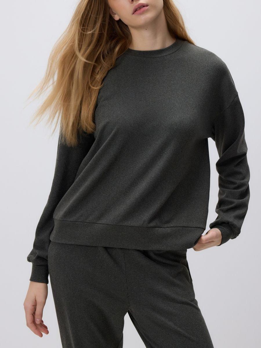 Grey Plain Sweatshirt, Grey, large image number 3