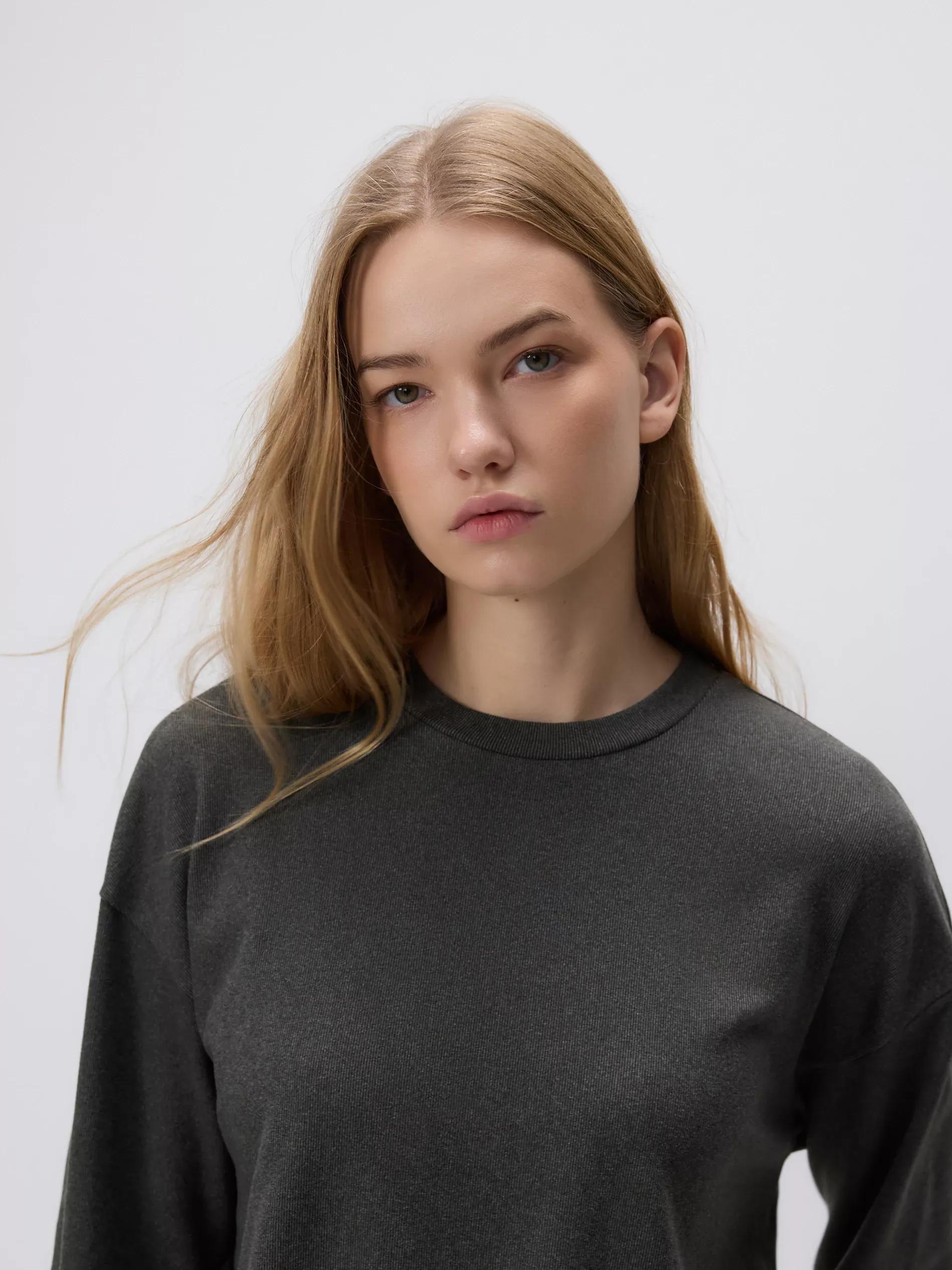 Grey Plain Sweatshirt, Grey, large image number 6