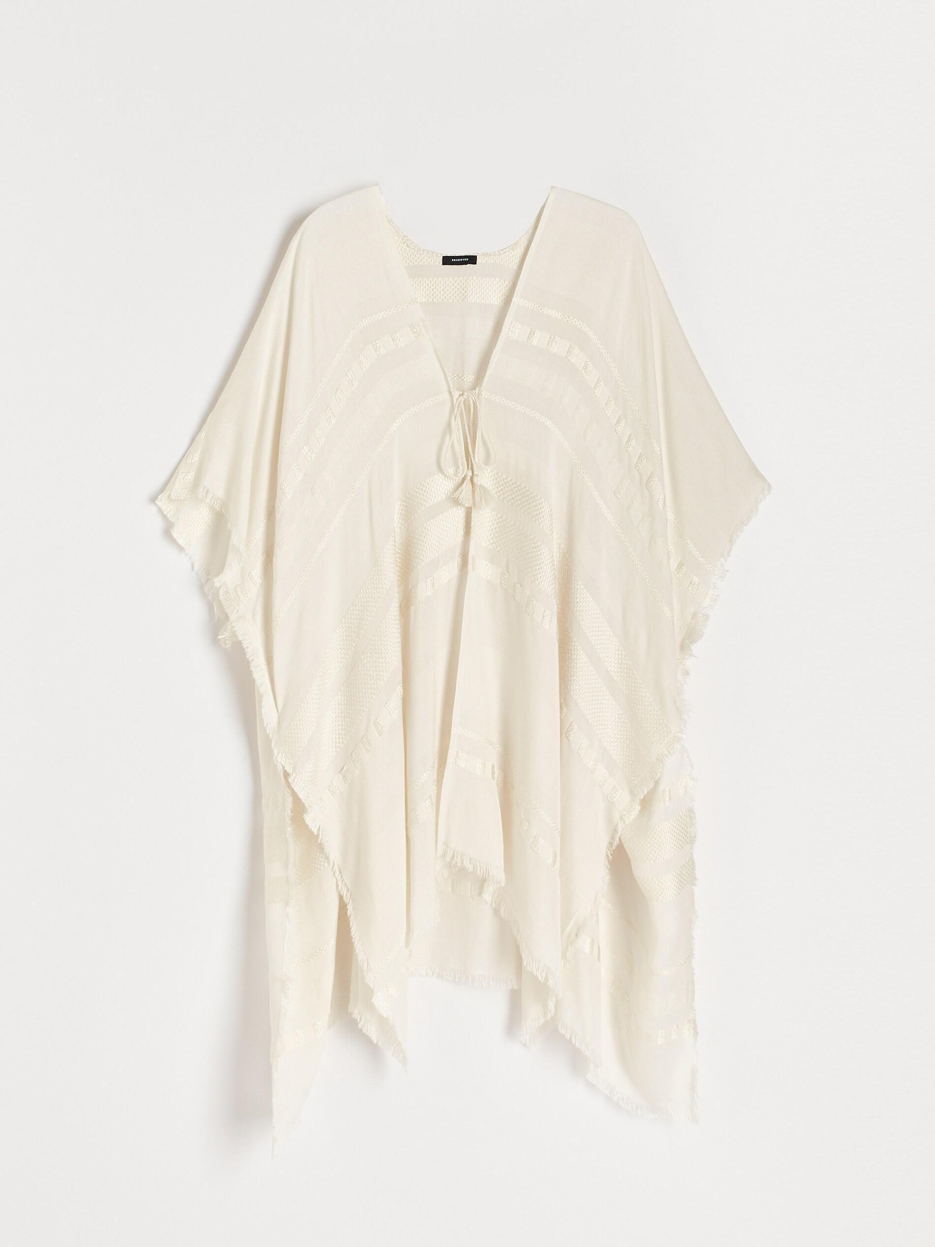 White V-Neck Midi Dress, Ivory, large image number 2