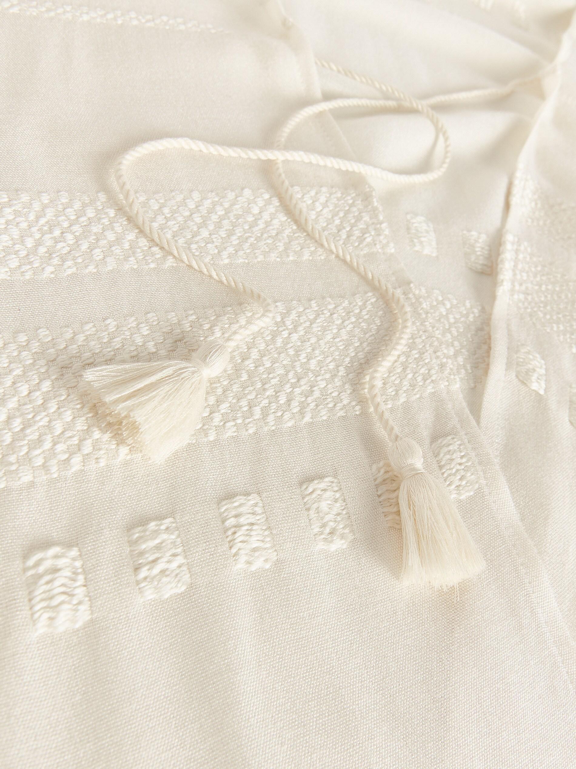 White V-Neck Midi Dress, Ivory, large image number 3