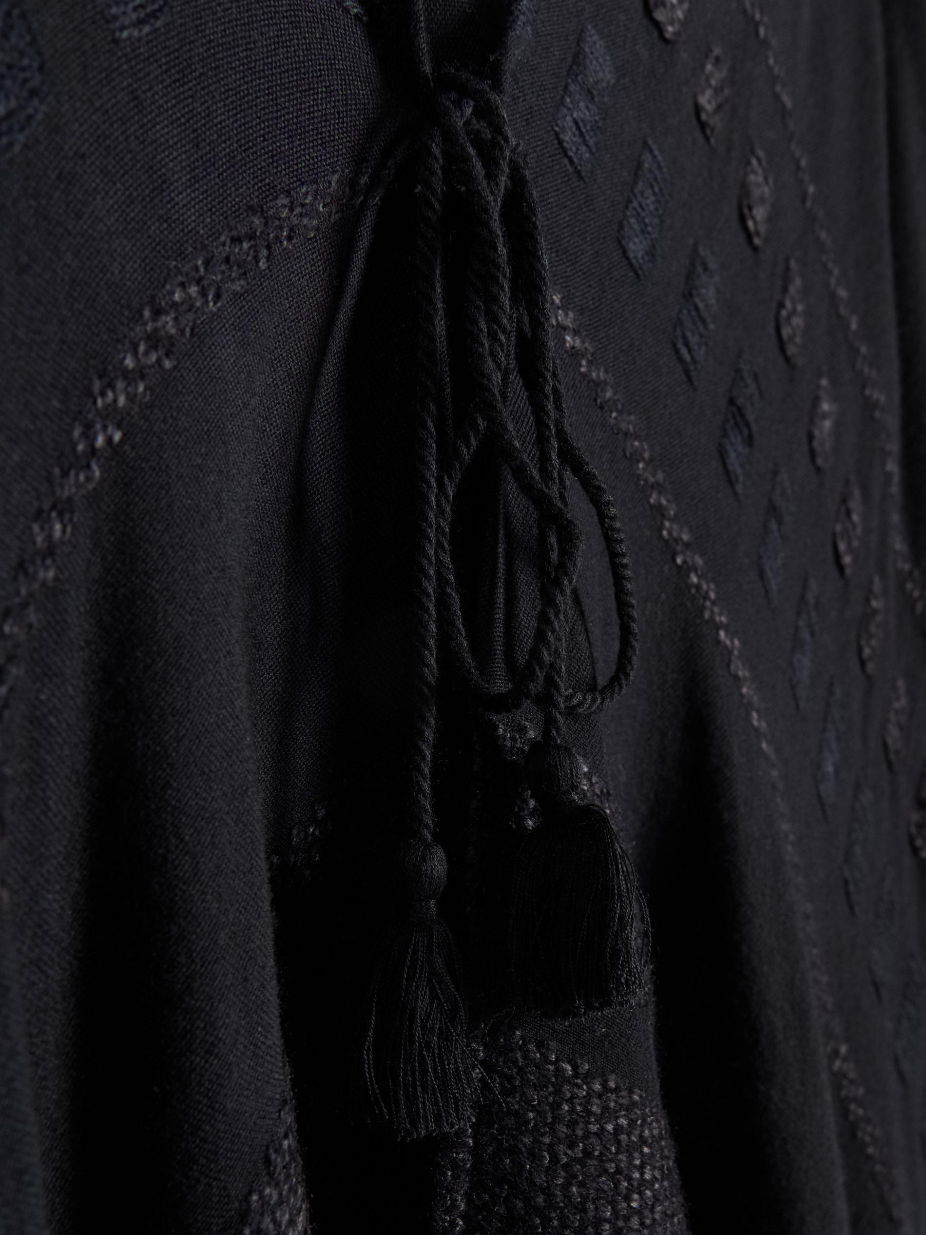 Black V-Neck Poncho, Black, large image number 3