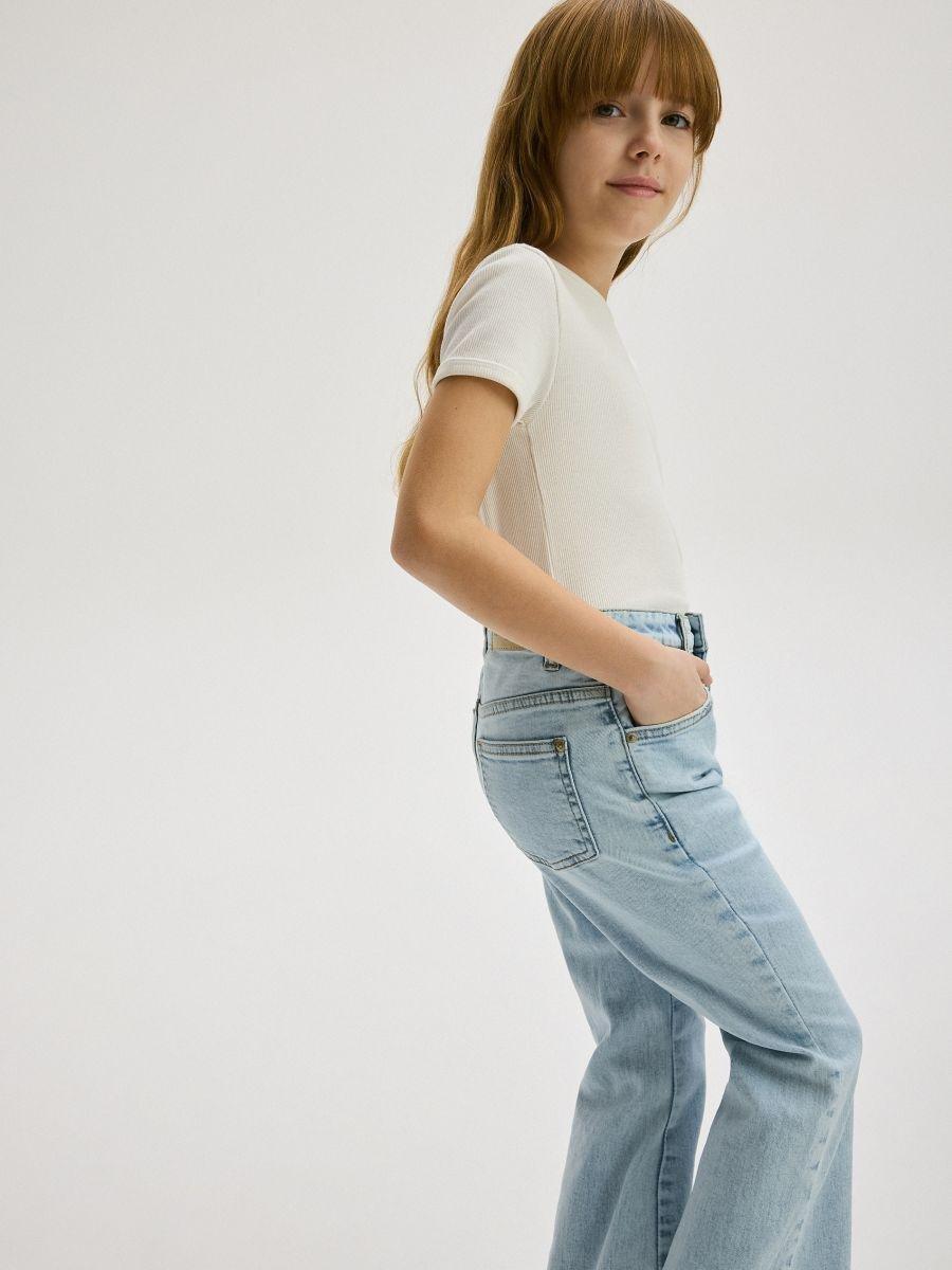 Blue High-Waisted Flare Jeans, , large image number 1