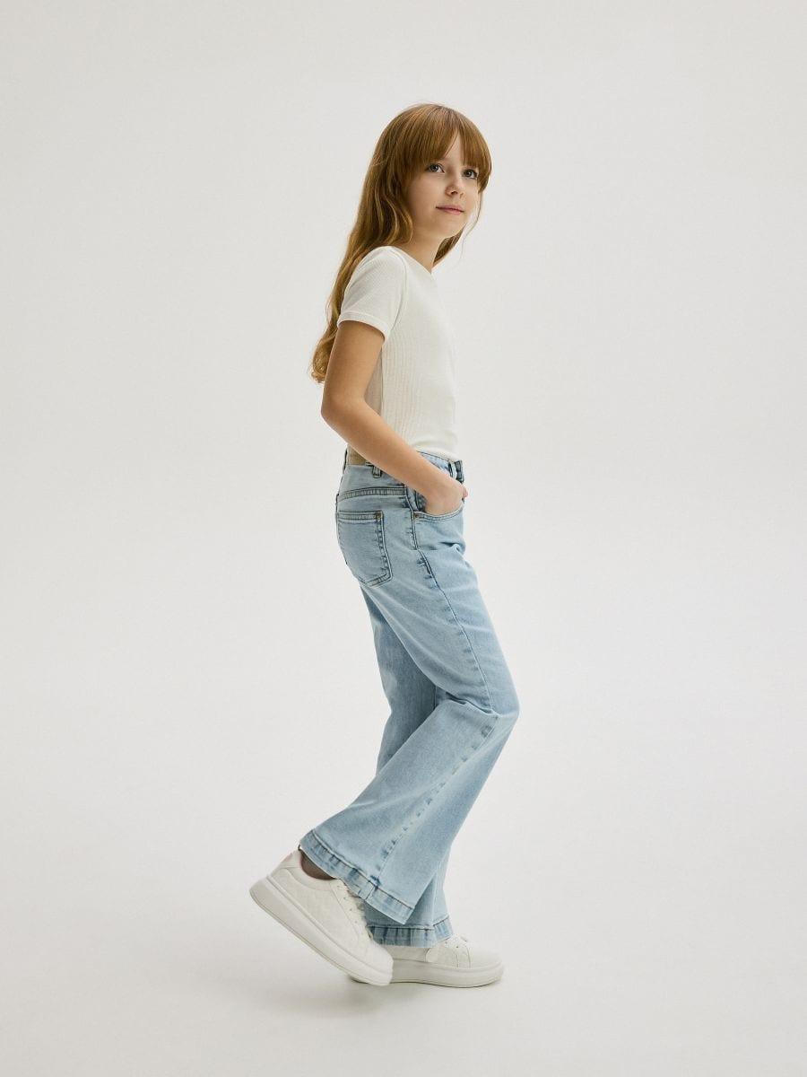 Blue High-Waisted Flare Jeans, Blue, large image number 2