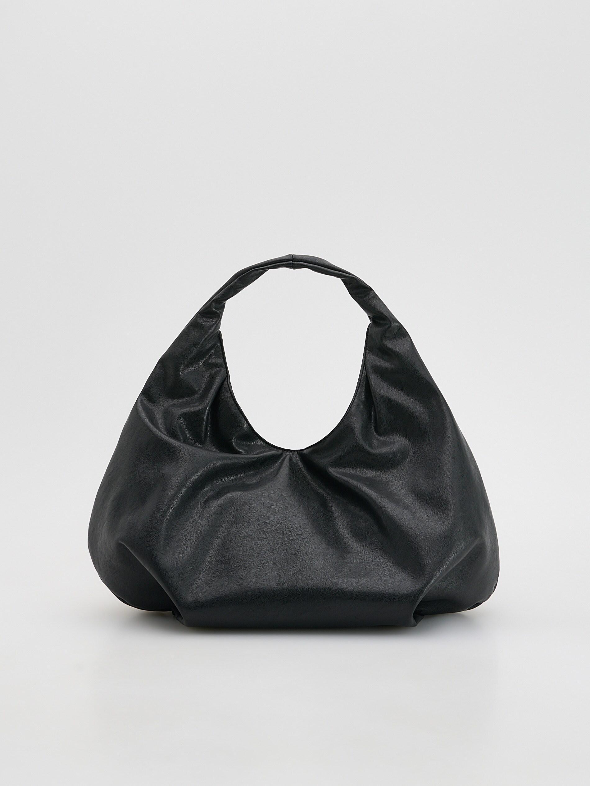 Black Large Hobo Bag, Black, large image number 0