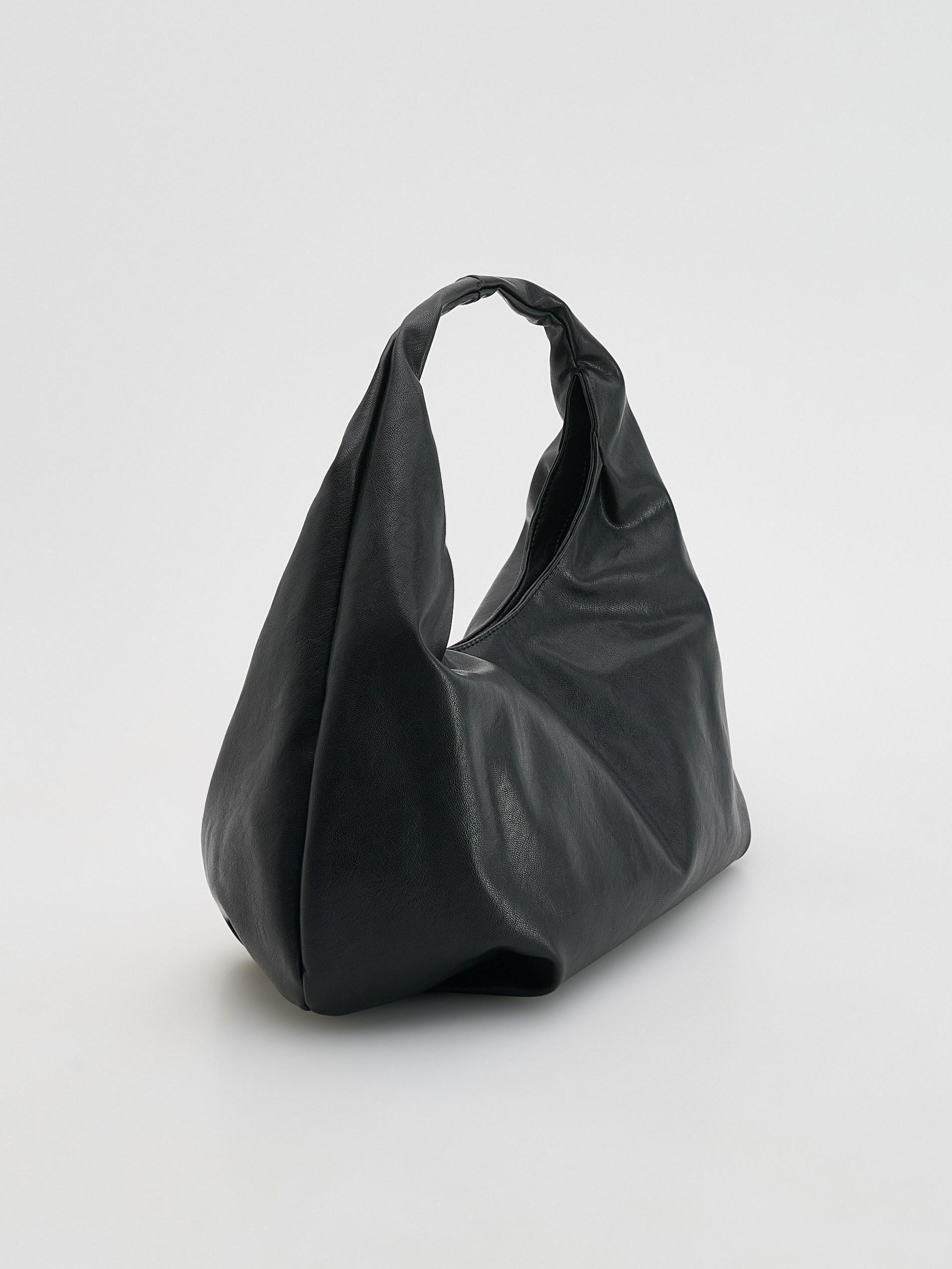 Black Large Hobo Bag, Black, large image number 1