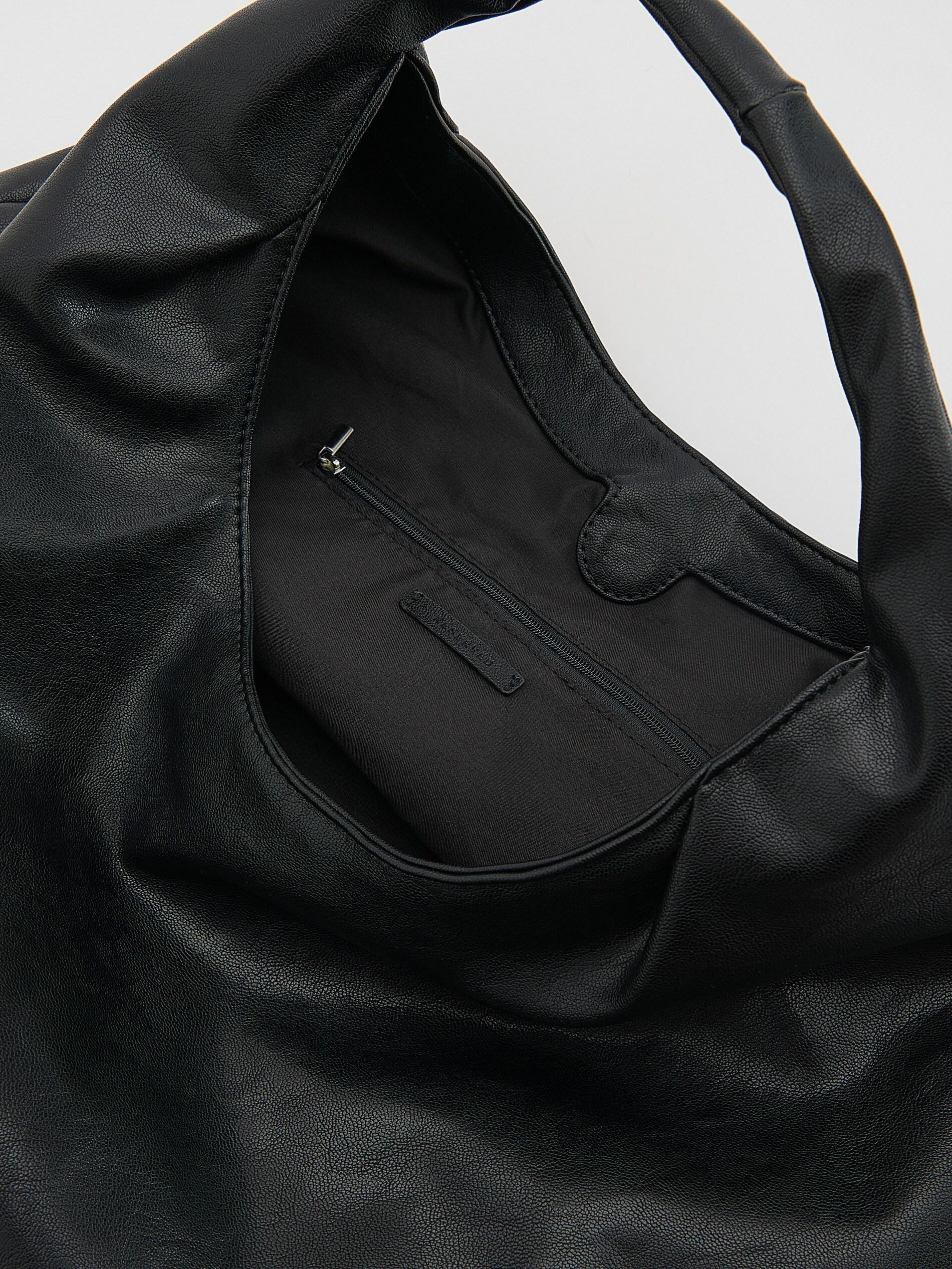 Black Large Hobo Bag, Black, large image number 2