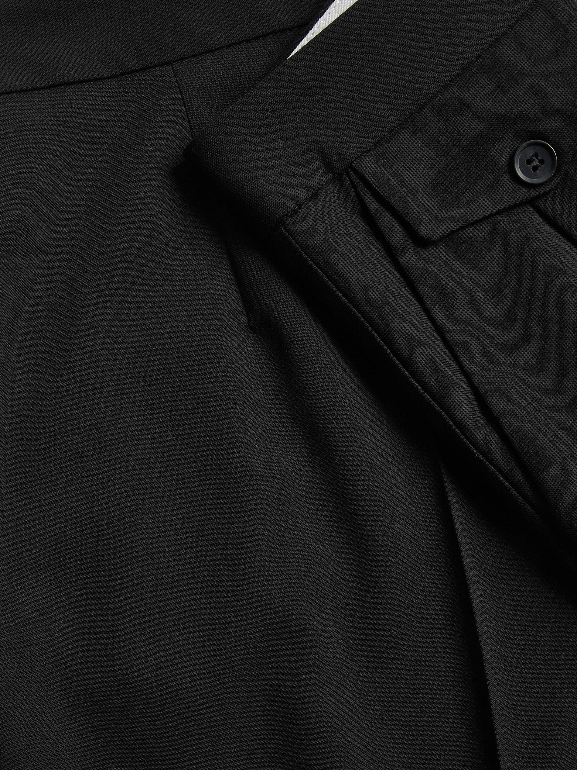 Black Wool Blend Trousers, Black, large image number 6