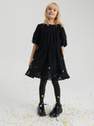 Reserved - Black Plumeti Fabric Dress, Kids Girl