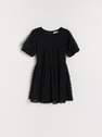 Reserved - Black Plumeti Fabric Dress, Kids Girl