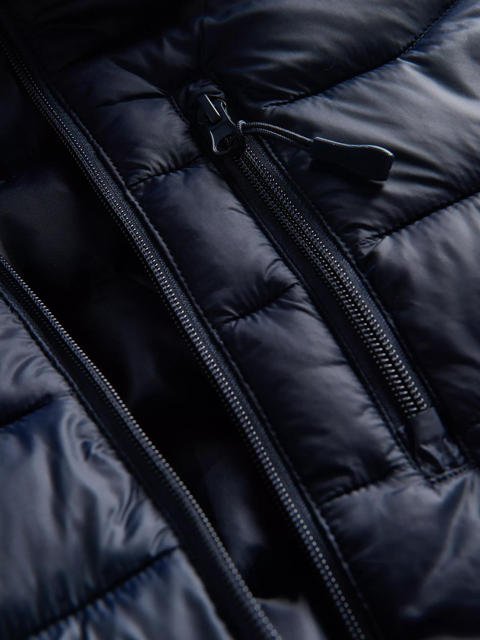 Navy Quilted Vest With High Collar, , large image number 1