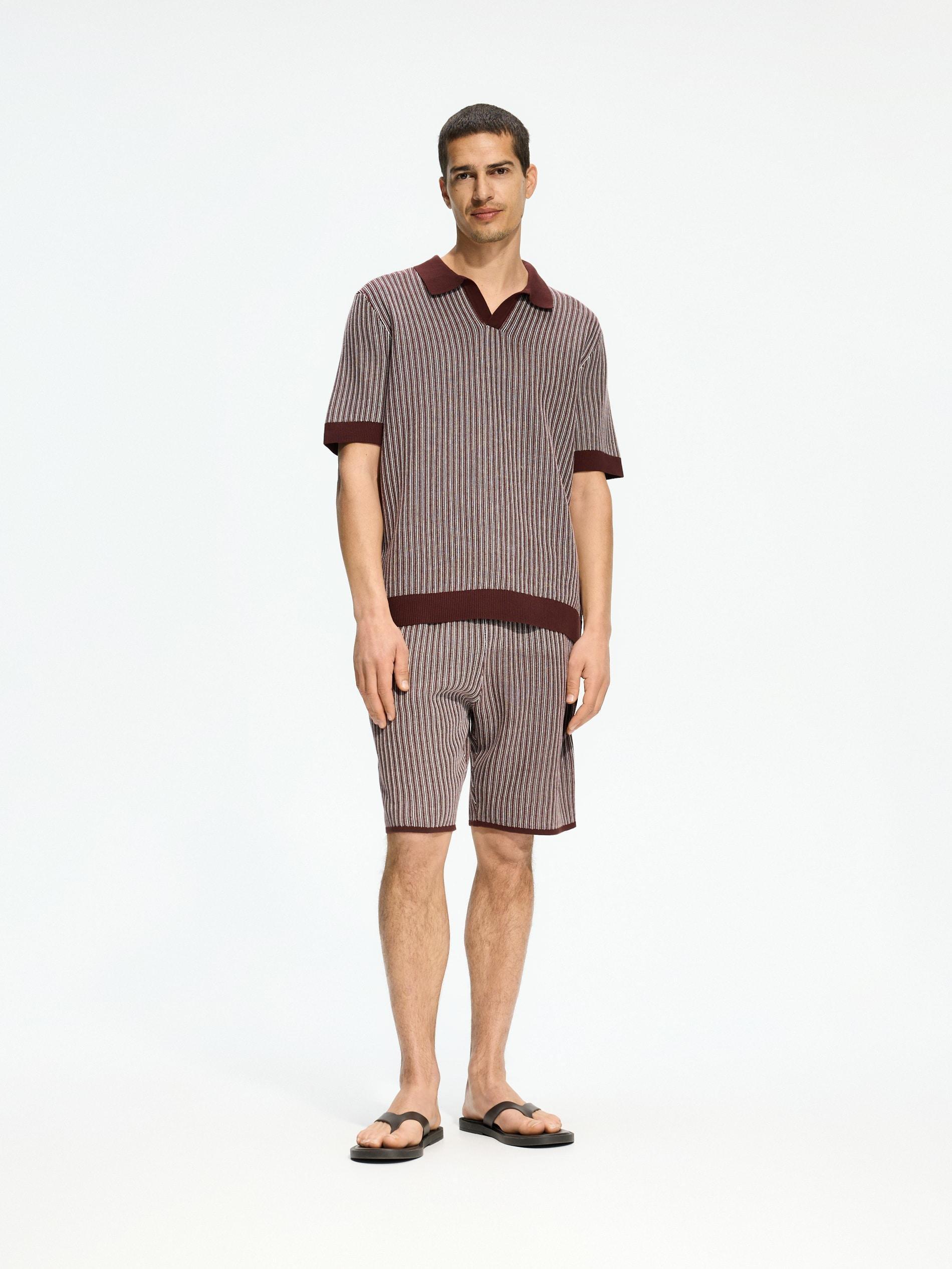 Brown Cotton Rich Polo Jumper, Brown, large image number 1