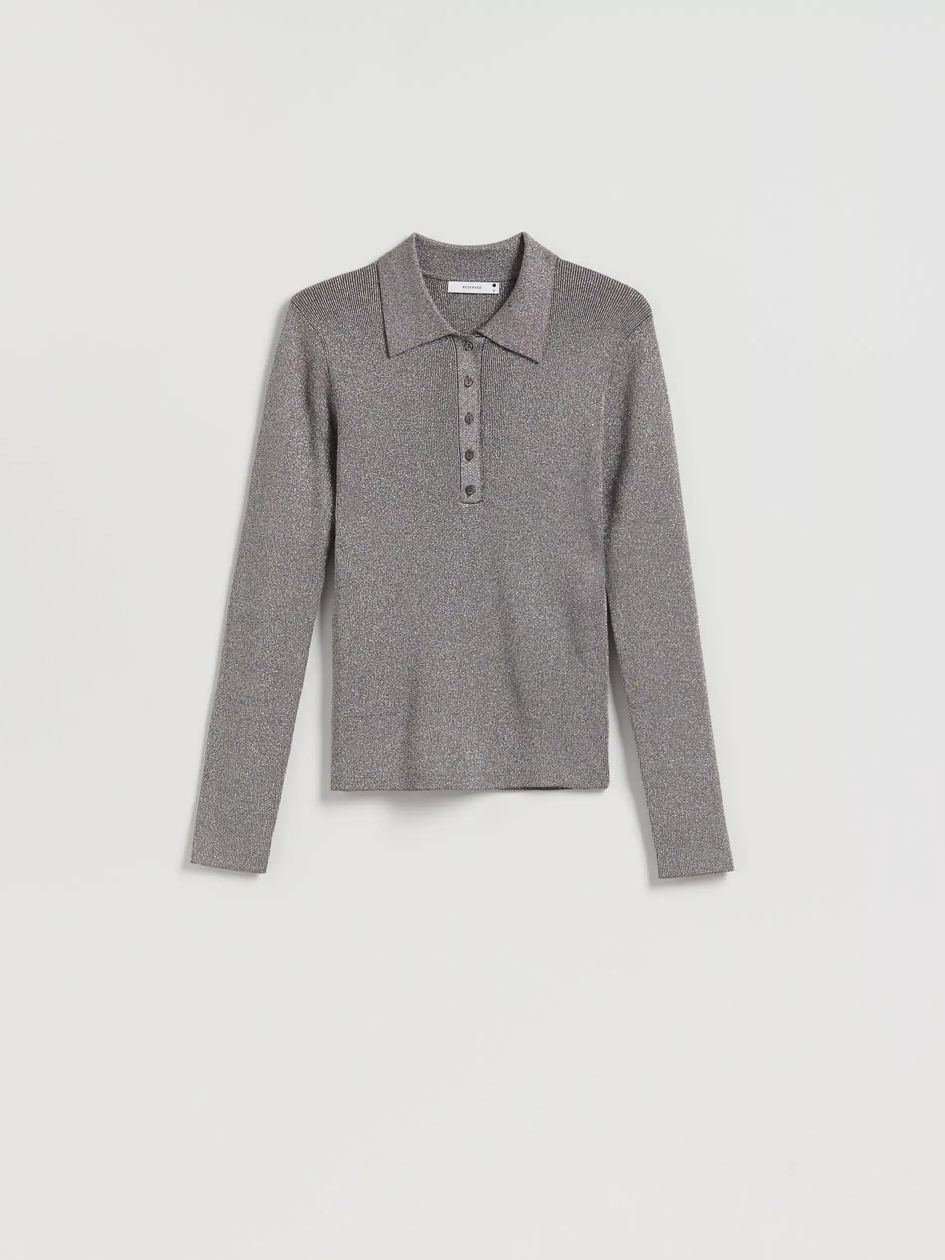 Grey Blouse With Collar, 7401_90L, large image number 0