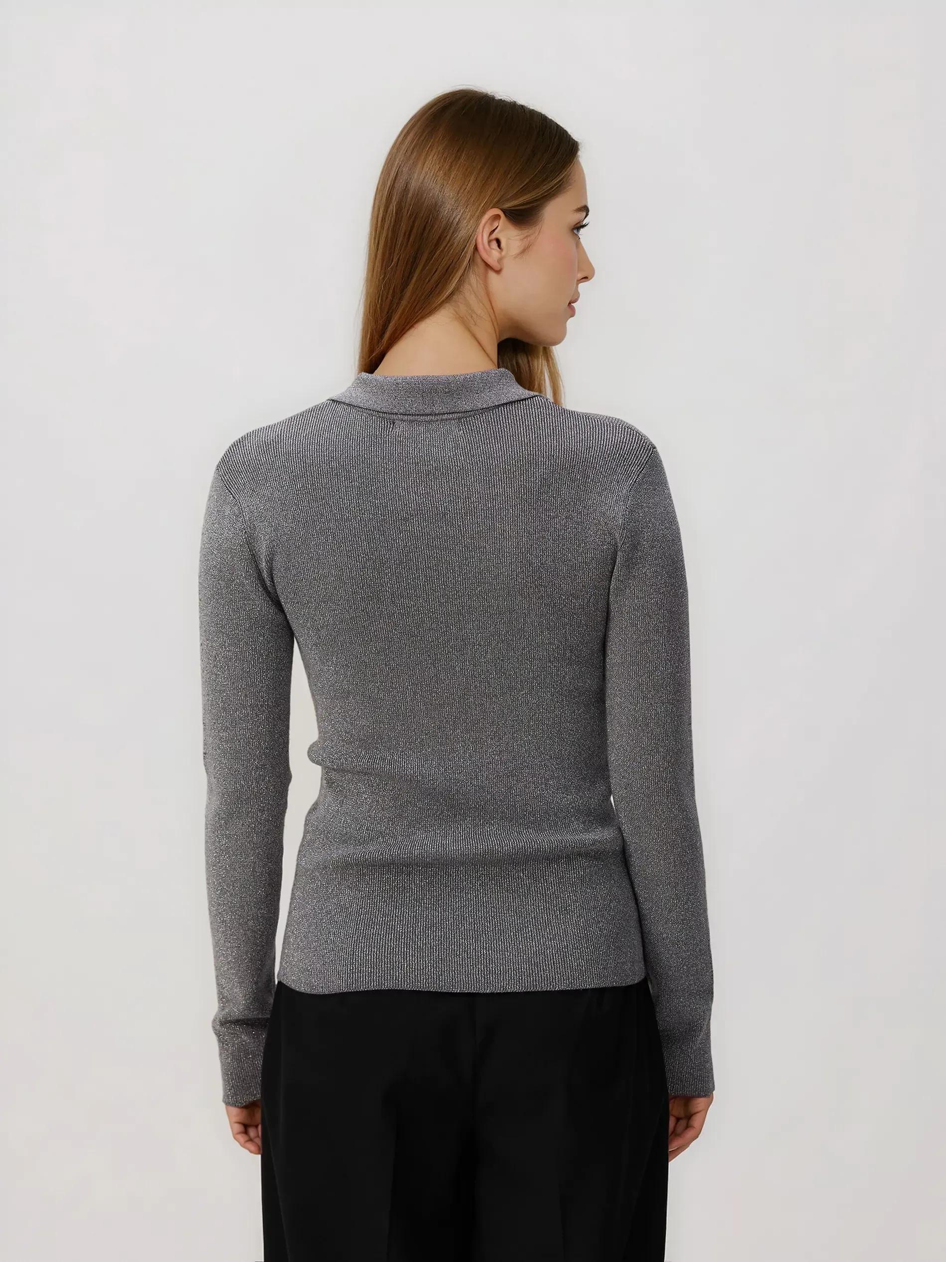 Grey Blouse With Collar, 7401_90L, large image number 2