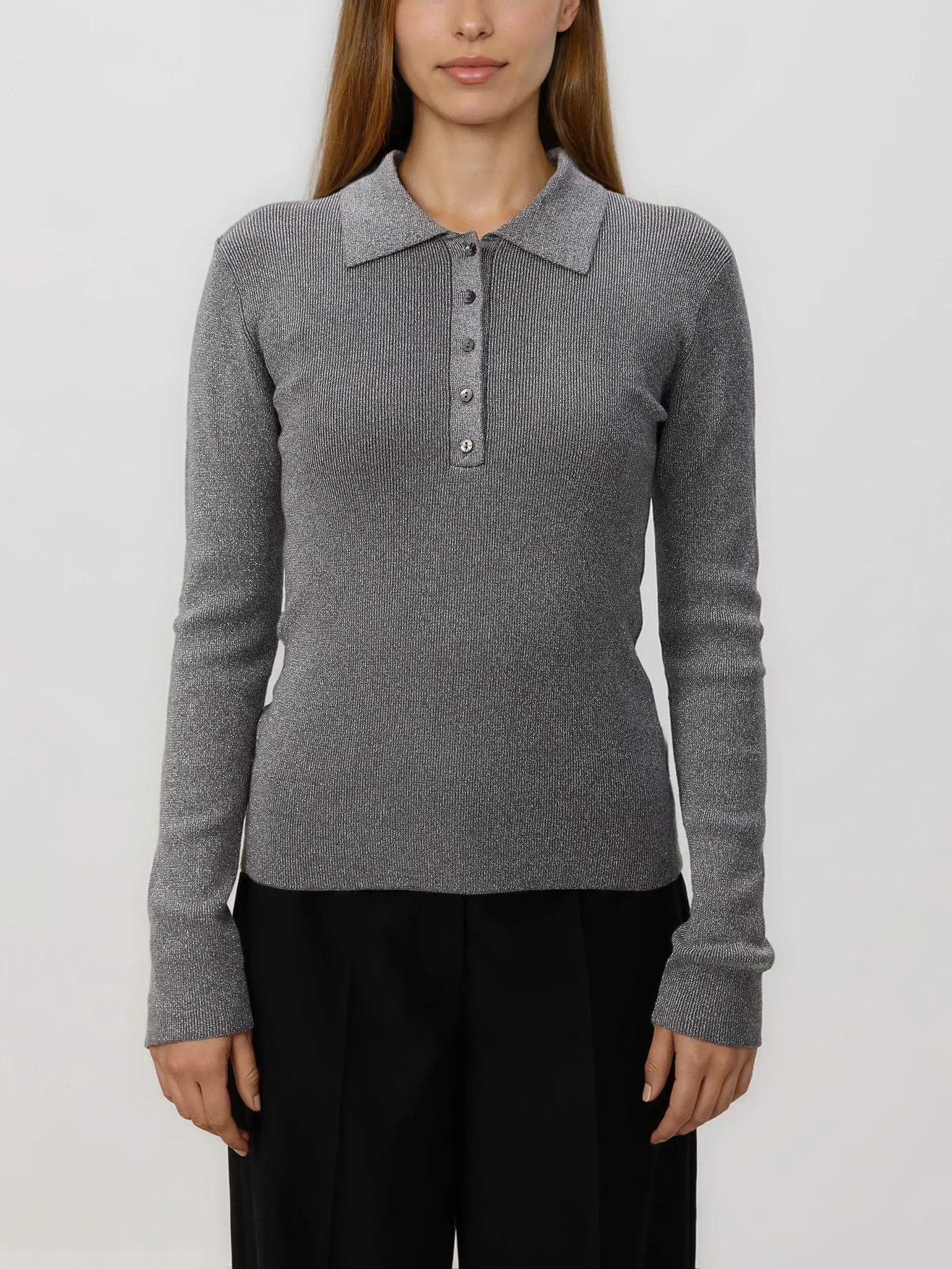 Grey Blouse With Collar, 7401_90L, large image number 3
