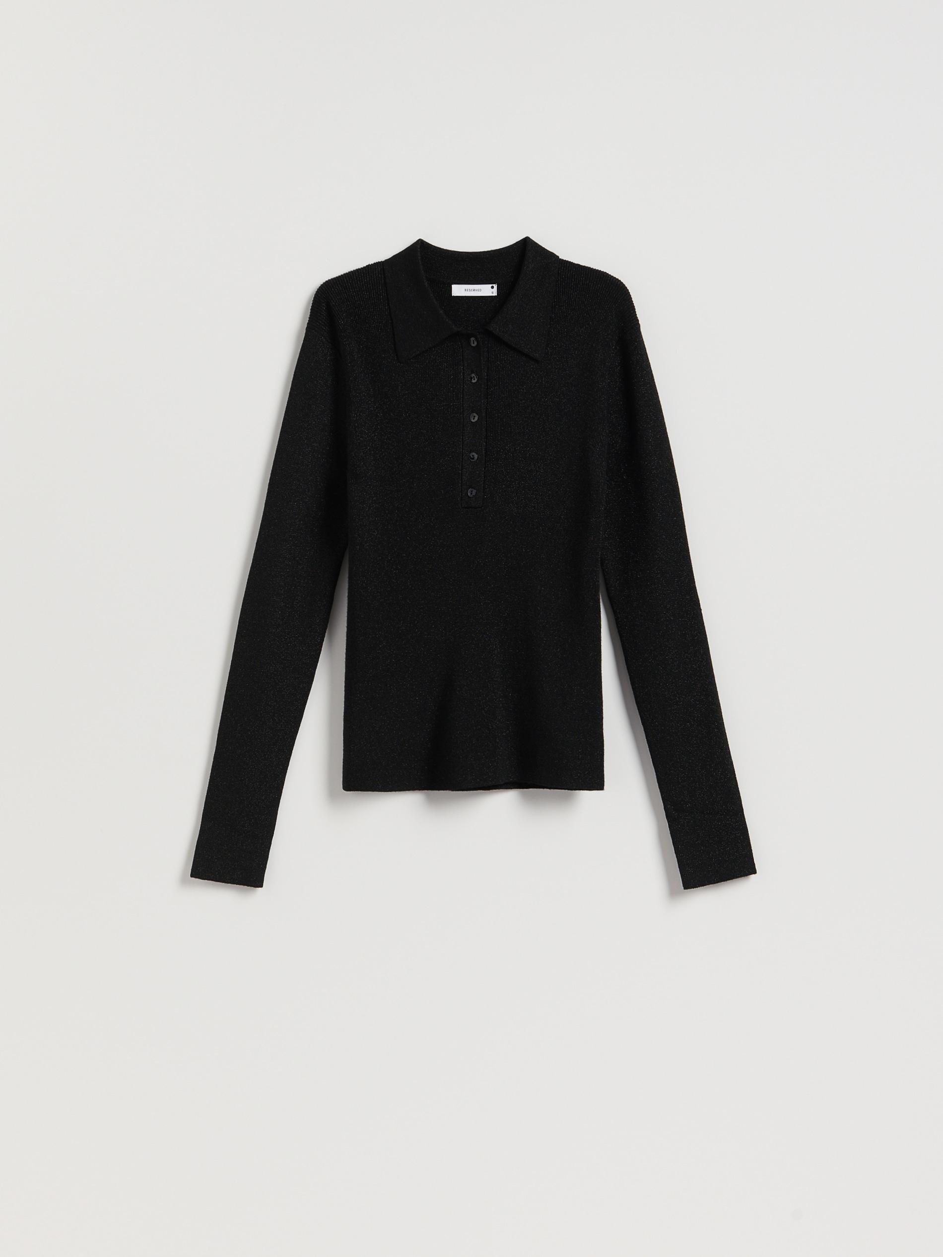 Black Blouse With Collar, 7401_99L, large image number 4