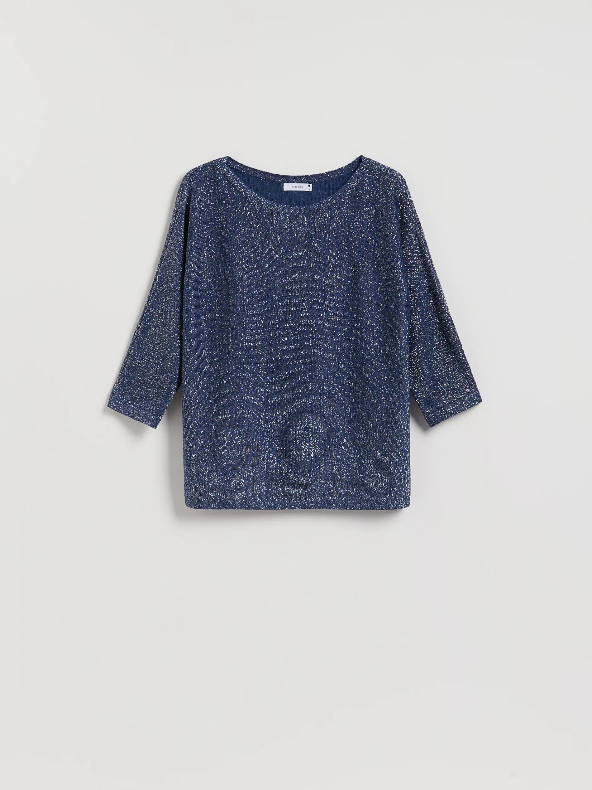 Blue Metallic Knit Jumper, 7401_57L, large image number 4