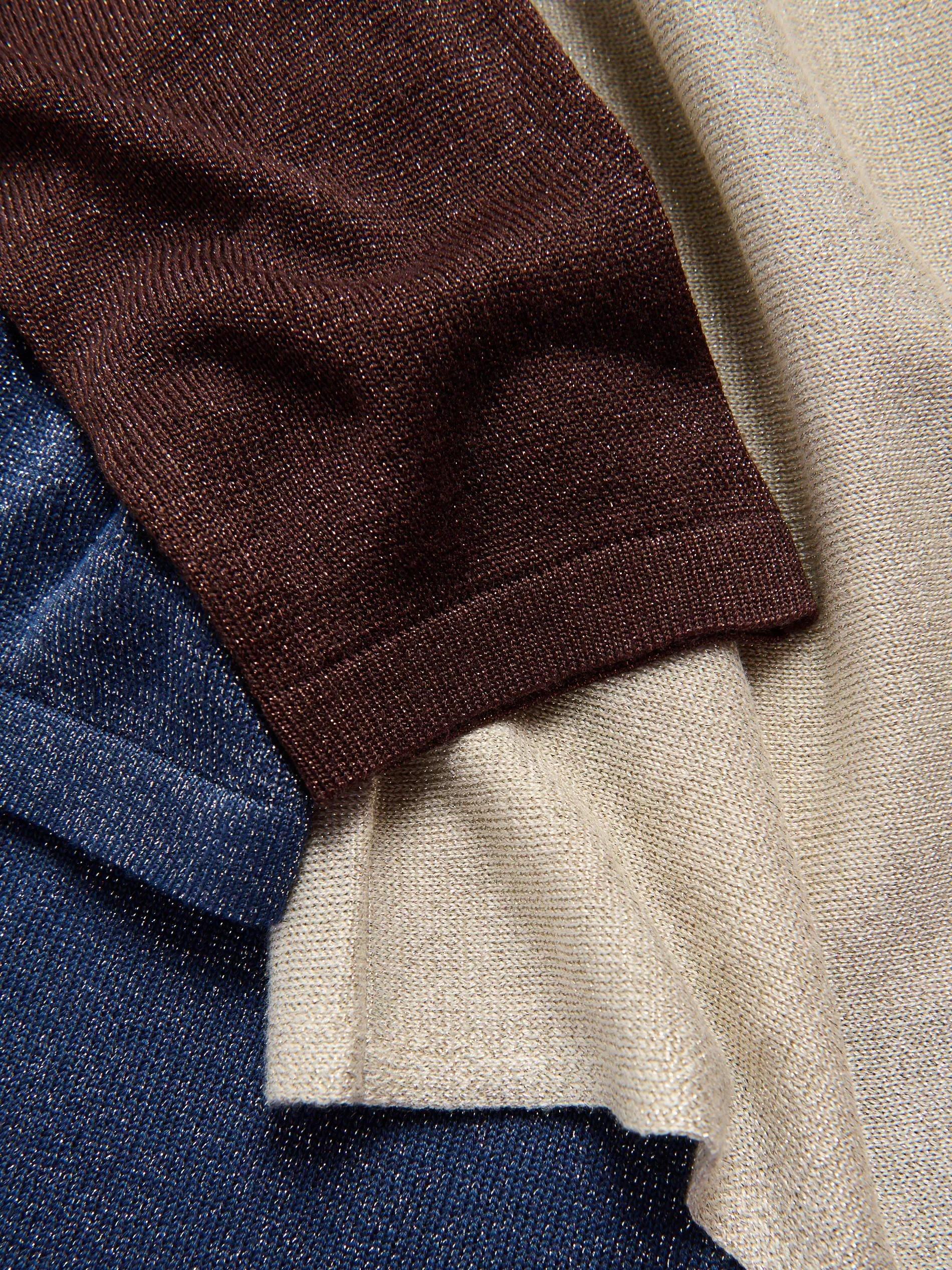 Blue Metallic Knit Jumper, 7401_57L, large image number 5