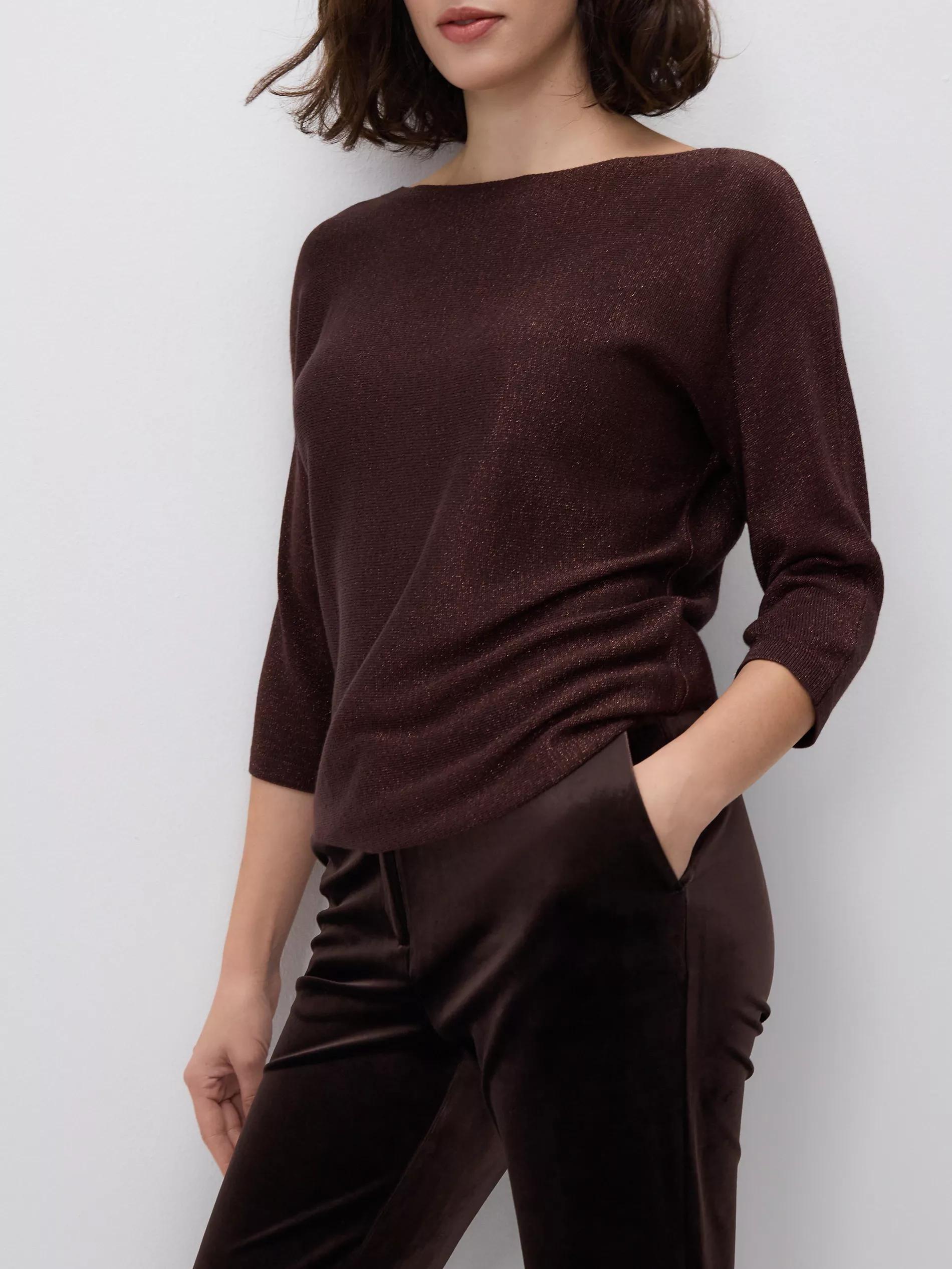 Brown Metallic Knit Jumper, 7401_88L, large image number 2